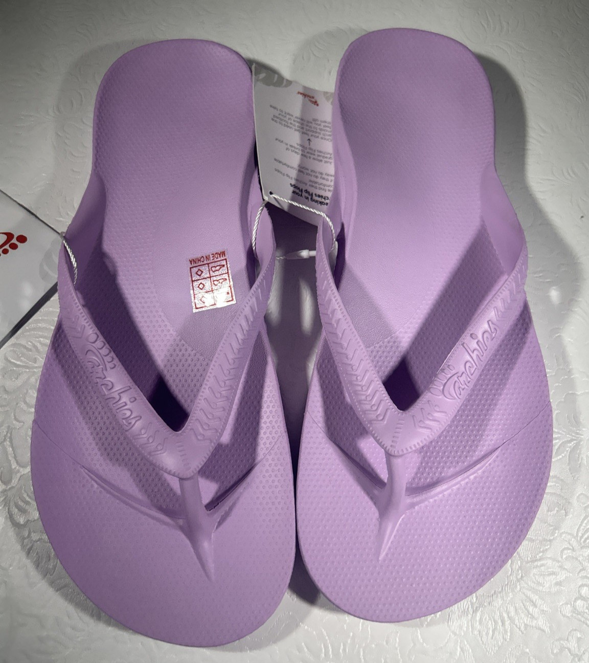 ARCHIES Light Purple Lavender Arch Support Flip Flop Women’s Size 10 Free Ship