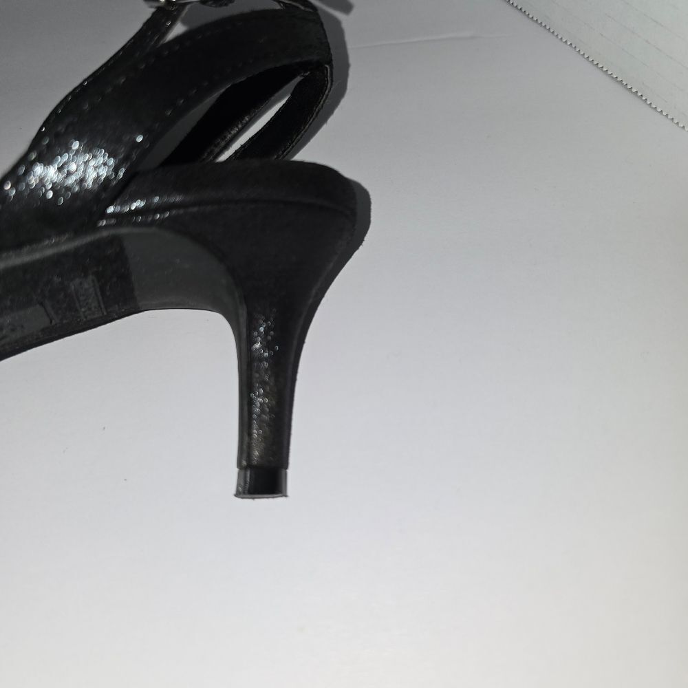 FIONI Silver and Black Heels for Stylish Occasions