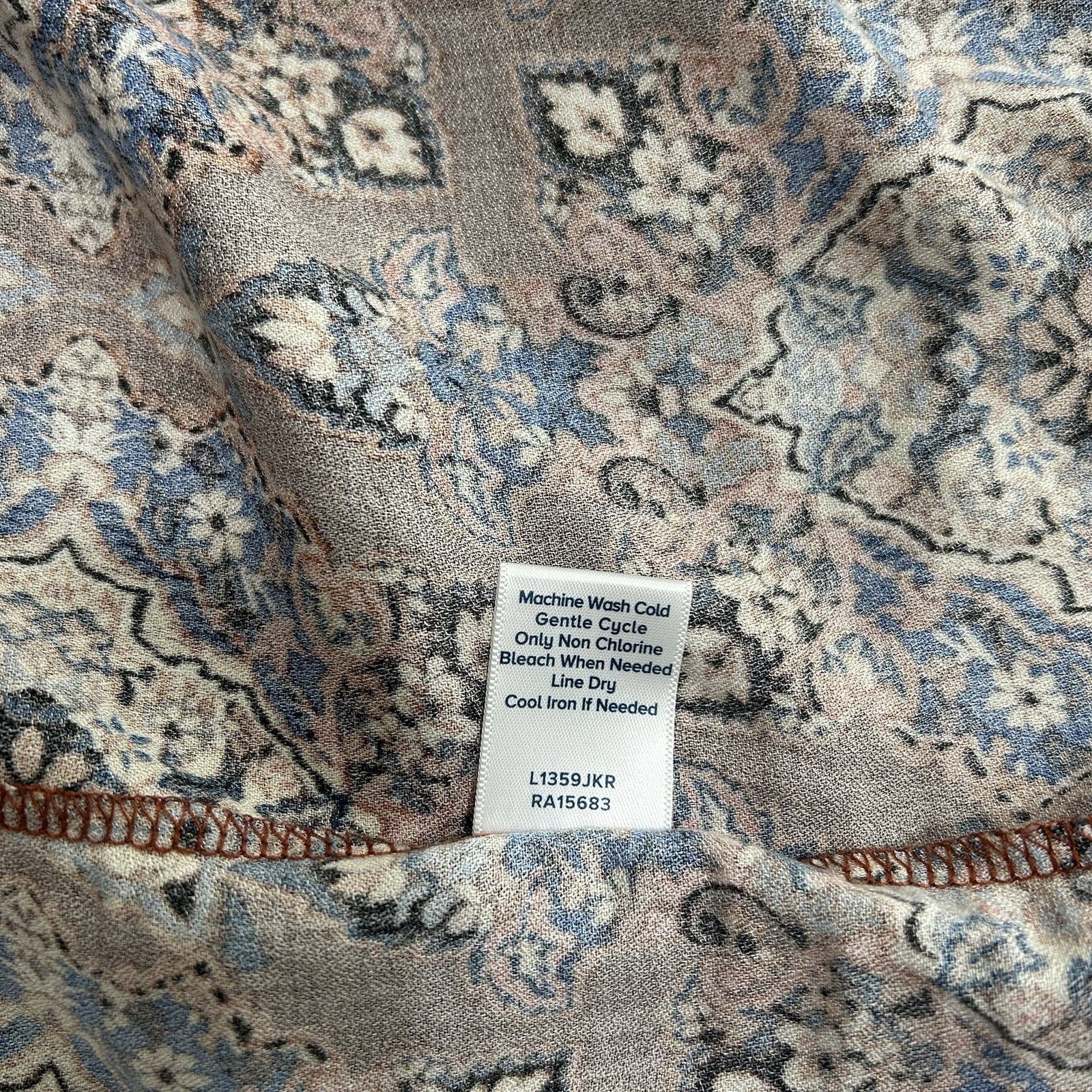 Allison Terracotta Leoni Kimono Wrap Short Sleeve Brown Ikat Floral Sz M/L Boho
