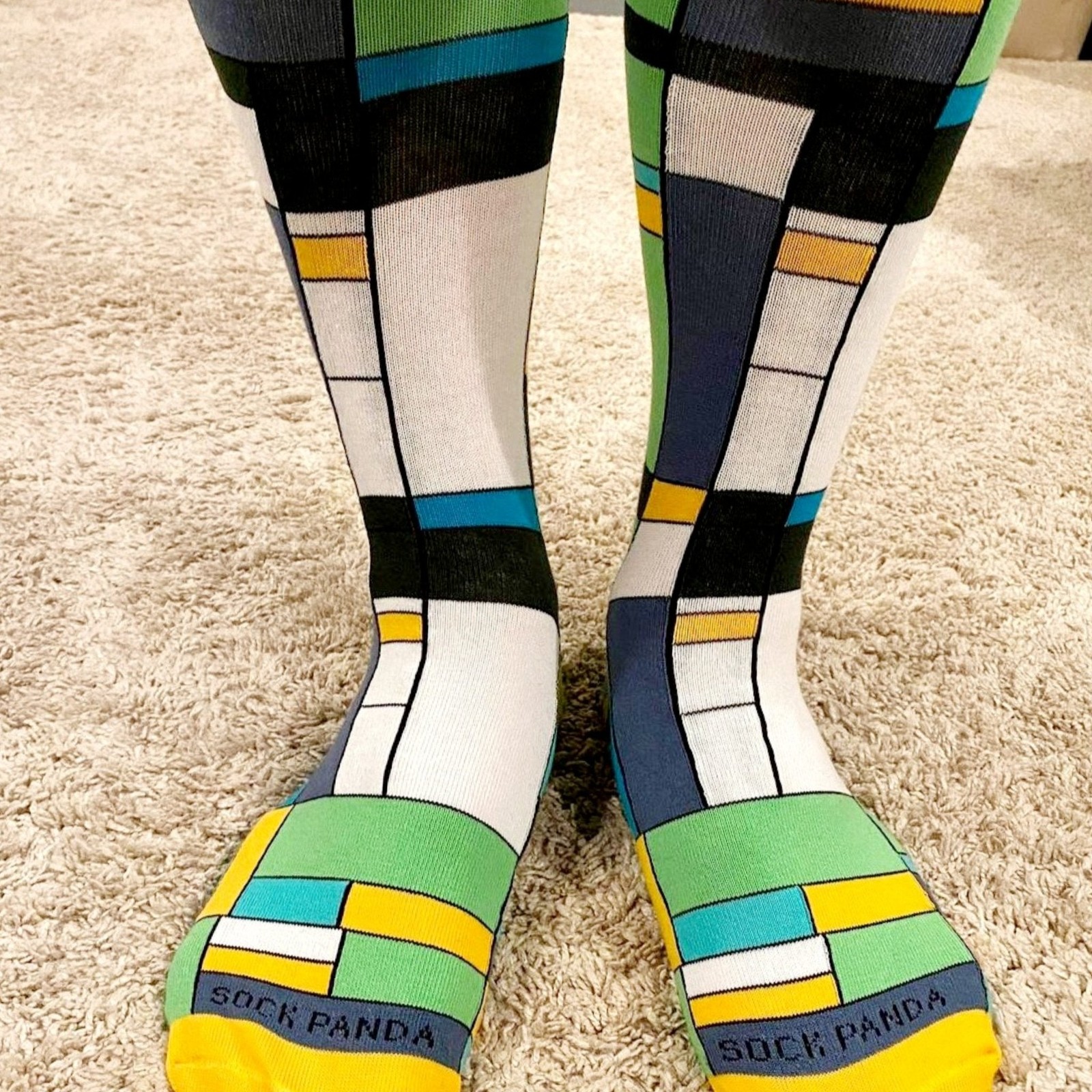 Mondrian Style Block Art Socks from the Sock Panda (Adult Large)