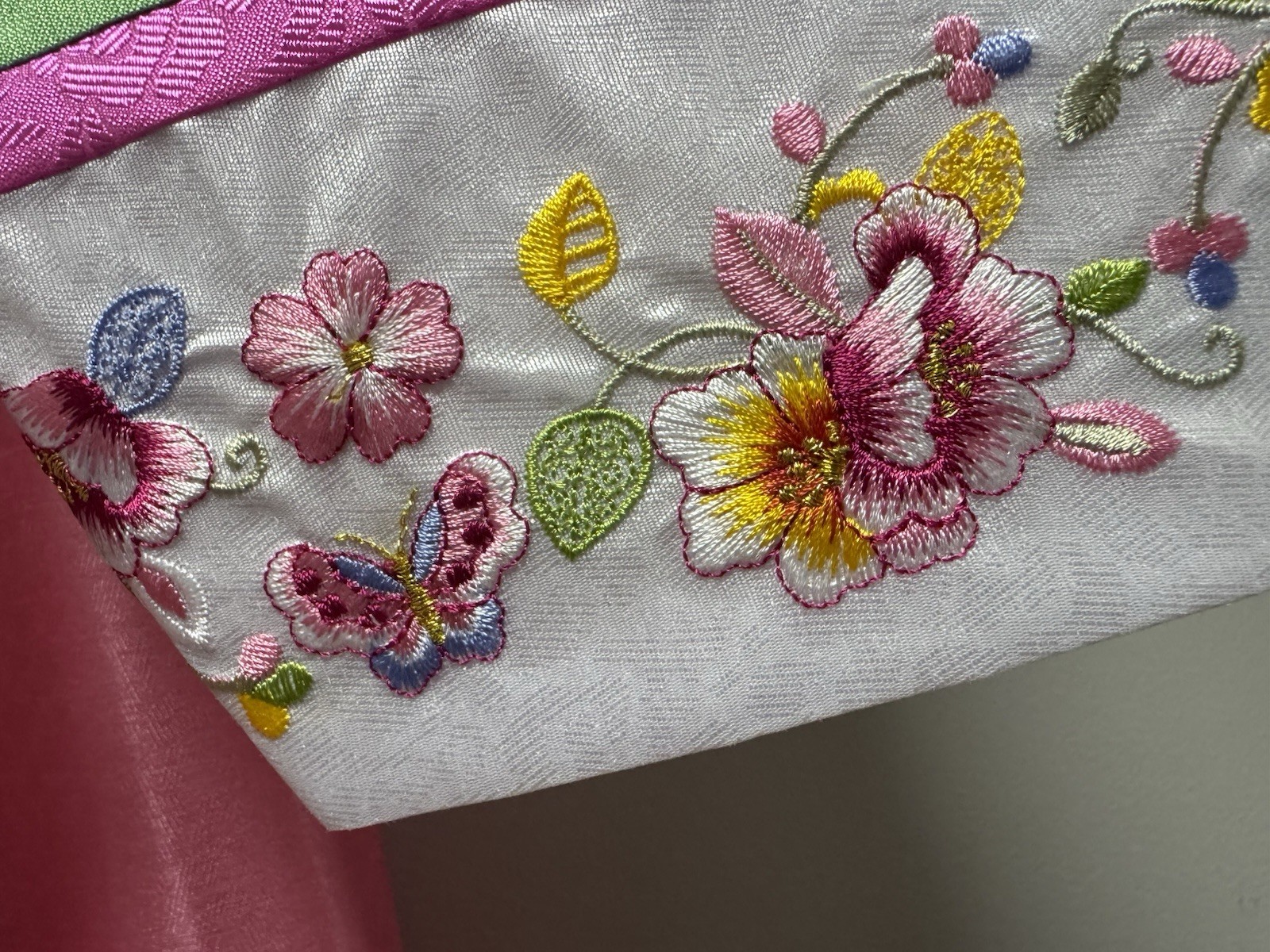 NEW Korean Traditional Hanbok Dress Jeogori Girl’s 13 White Pink Made in Korea