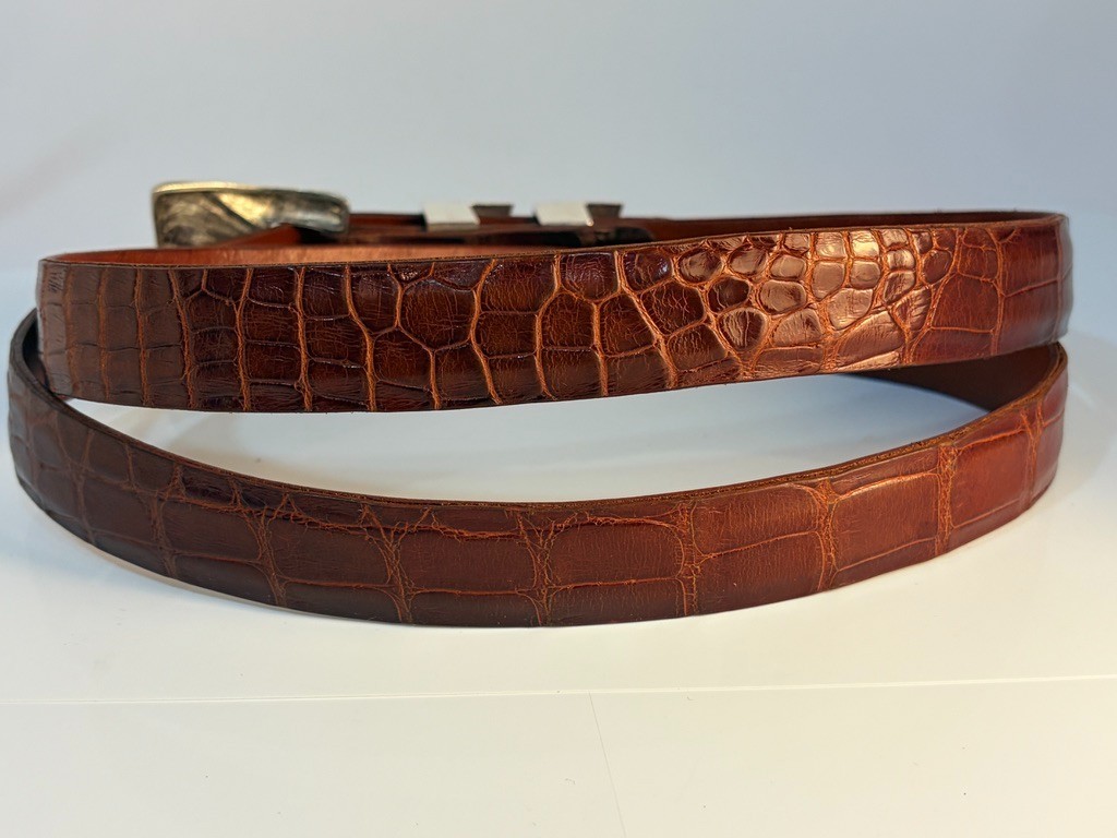 Barry Kieselstein-Cord Sterling Silver .925 Belt Buckle 40 Genuine Alligator USA