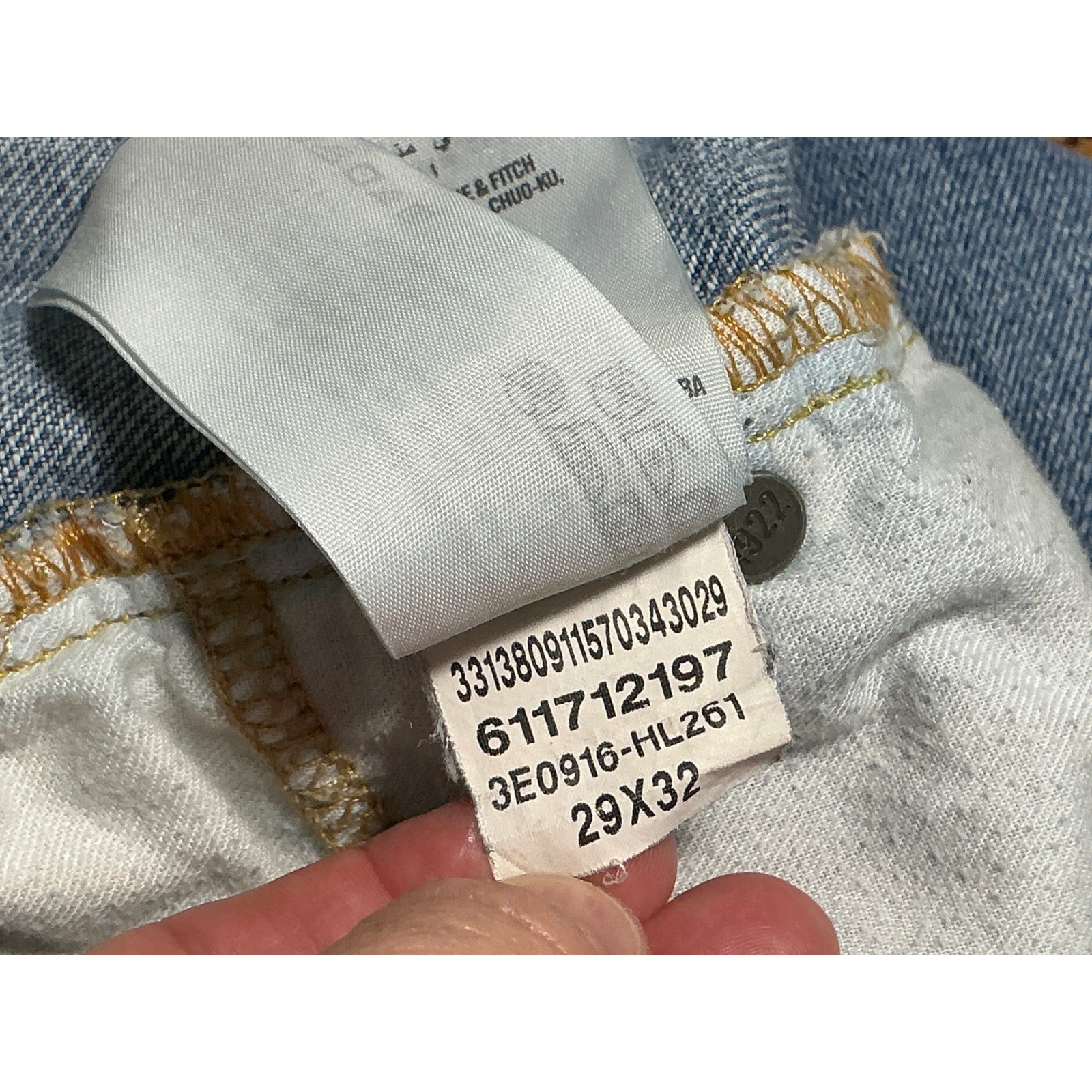Hollister Blue Denim Jeans Button Fly Mens 29×32