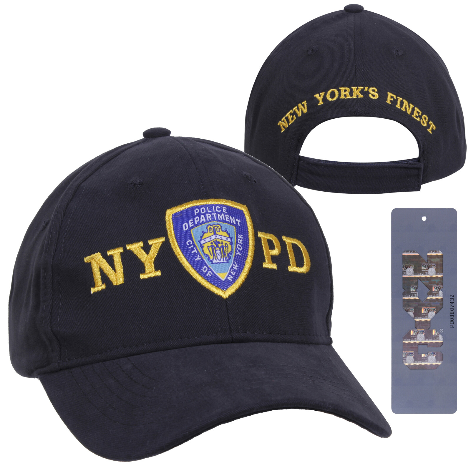 “NYPD” Officially Licensed Shield Cap – Navy Blue – Low Profile Baseball Hat
