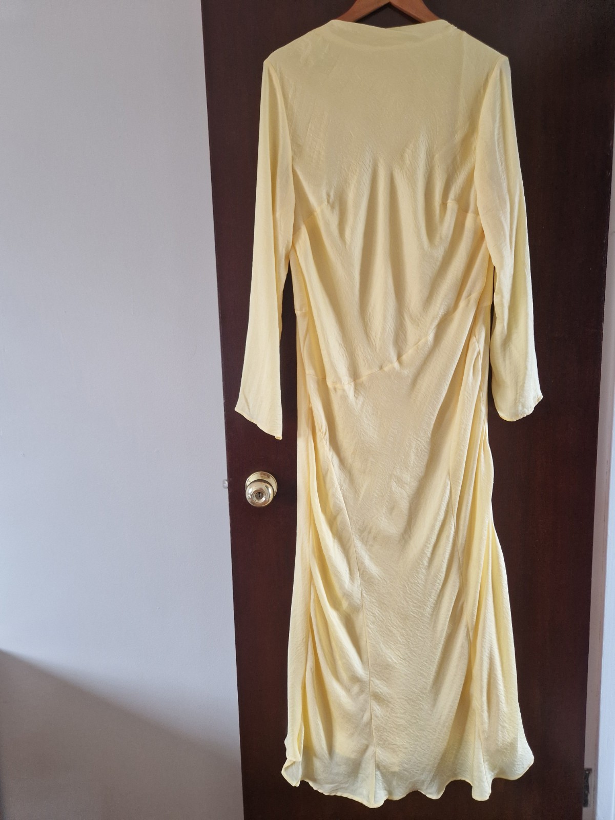 Asos Design Long Dress Size 18 Yellow Summer Wedding Occasion Party Graduation