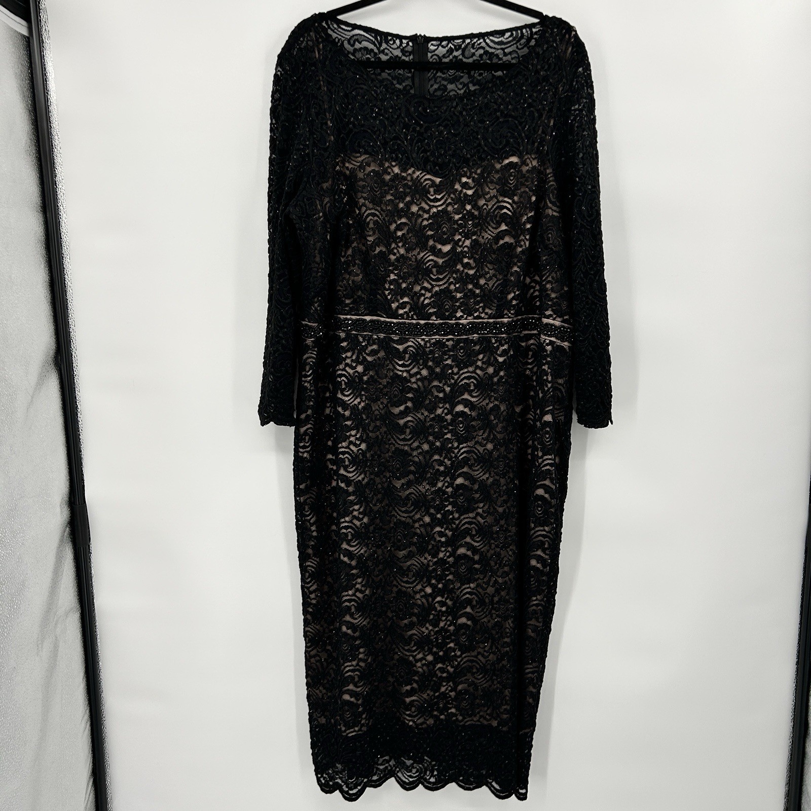 Alex Evenings Elegant Beaded Lace Evening Dress 18W Gala Mother of Bride Glam