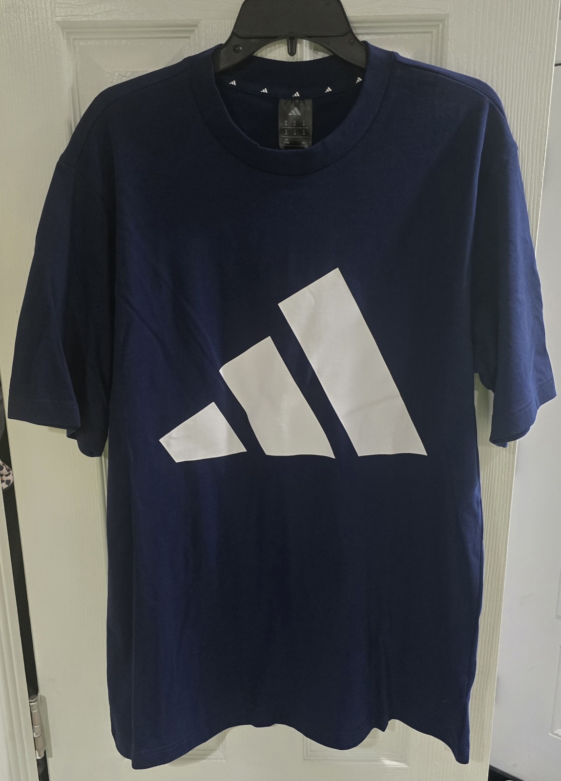 ADIDAS Mens Essential Big Logo Tee Dark Blue/White Size LT NEW LARGE TALL Tee