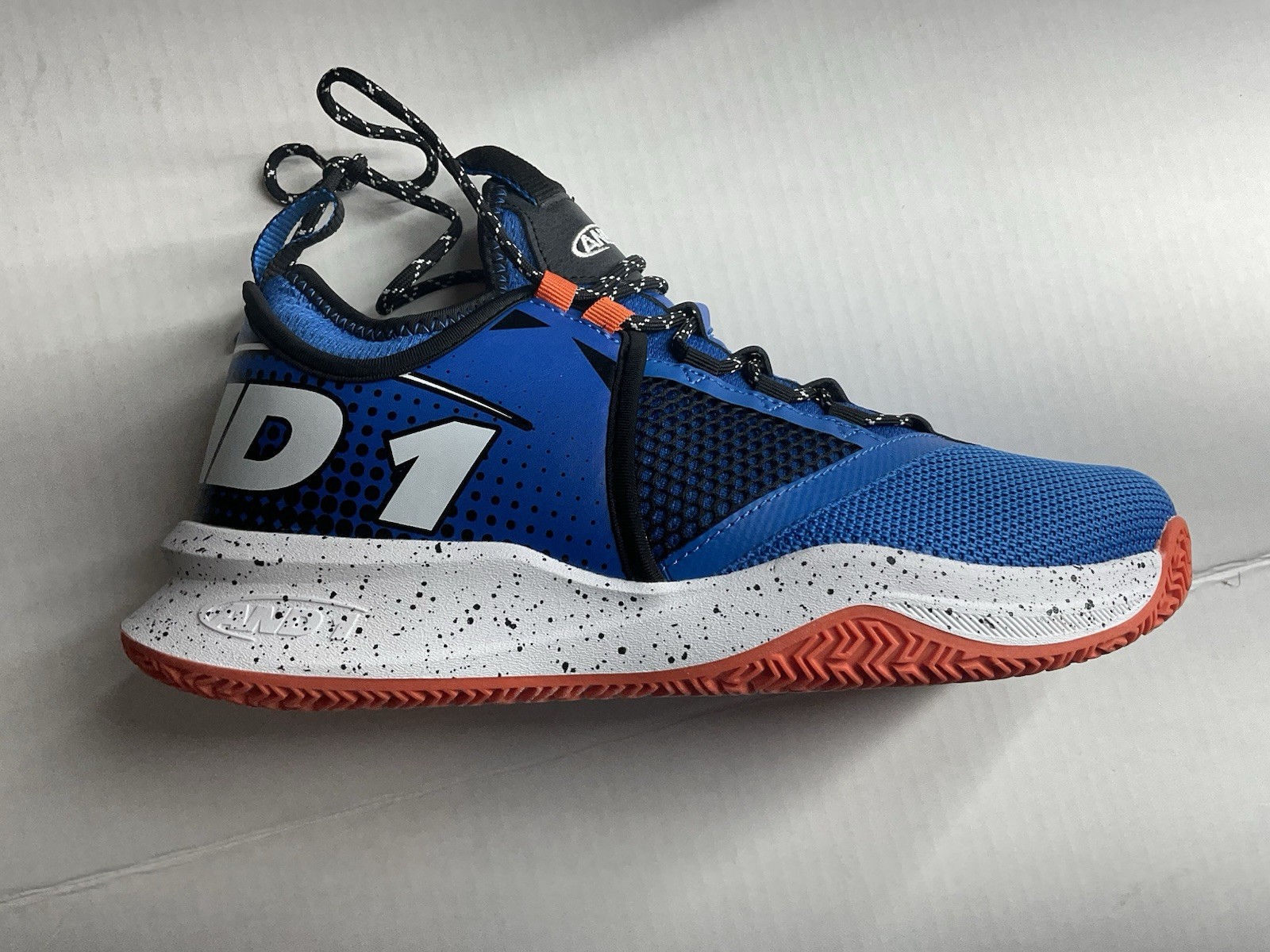 AND1 Charge TPR Men’s Mid Top Mesh Lace-Up Basketball Sneakers Blue/Orange