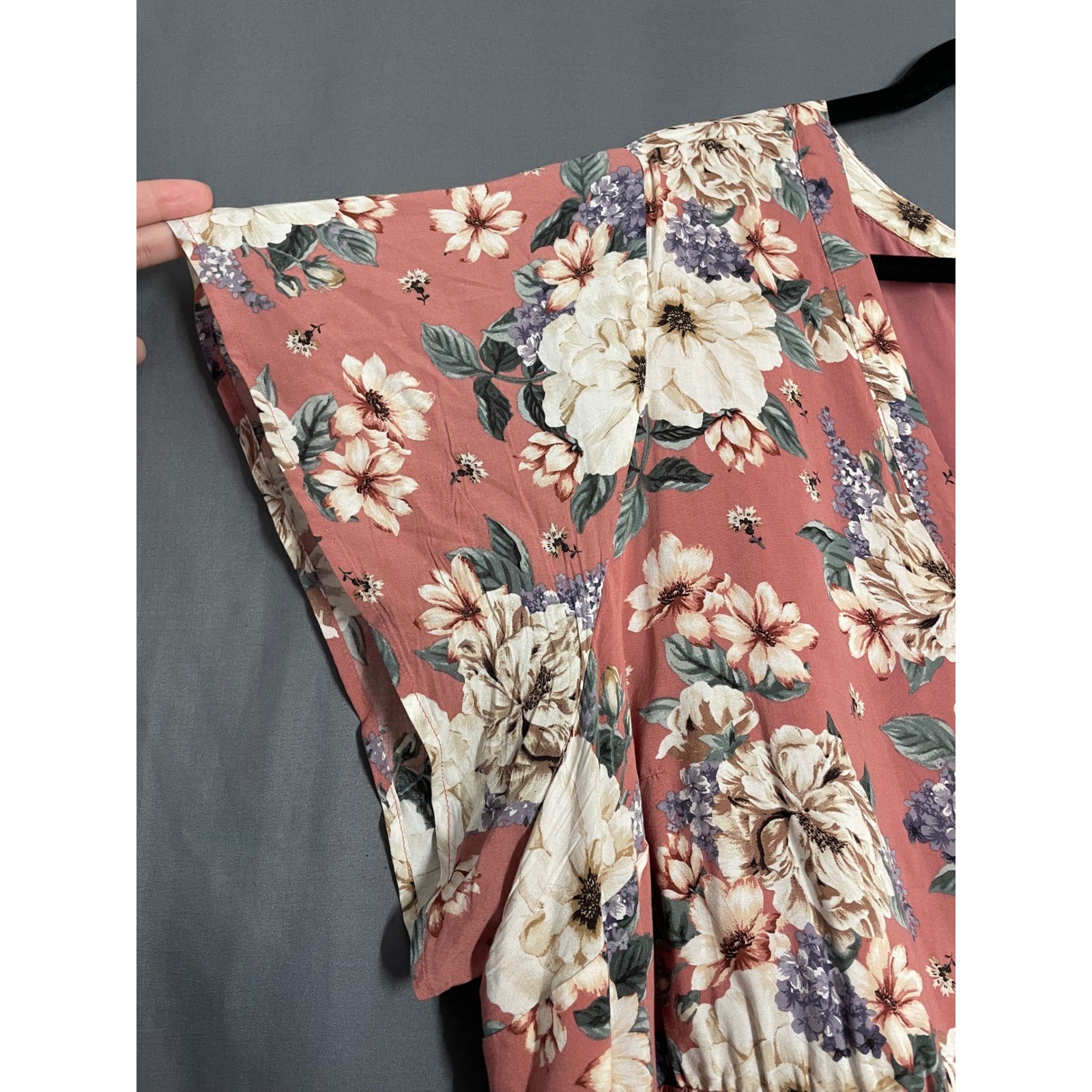 Cottagecore Floral Babydoll Top Dusty Rose V-Neck Flutter Sleeve Torrid 4 4X