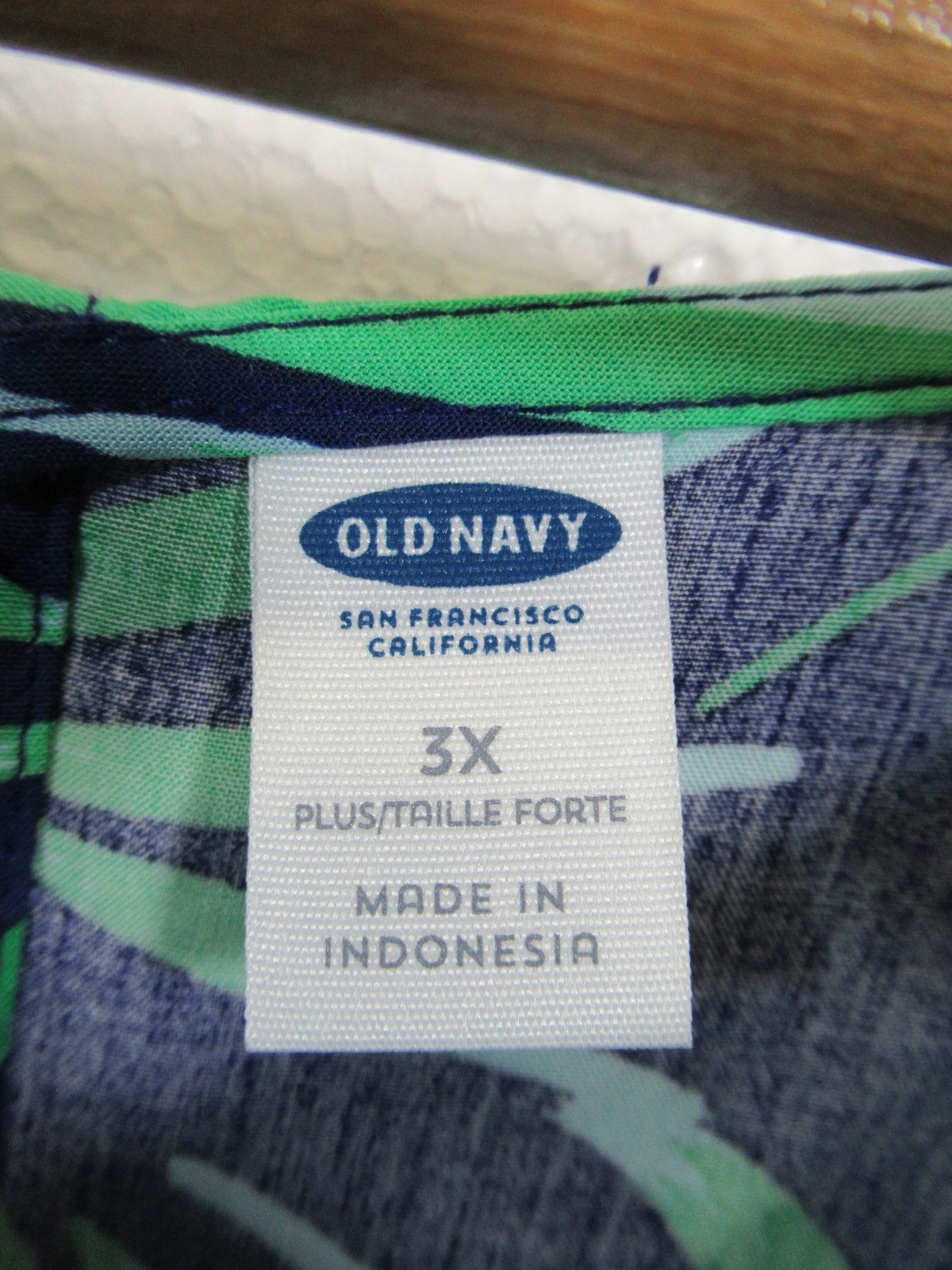 Old Navy Tropical Palm Leaves Print Tank Top Plus Size 3X Blue Relaxed