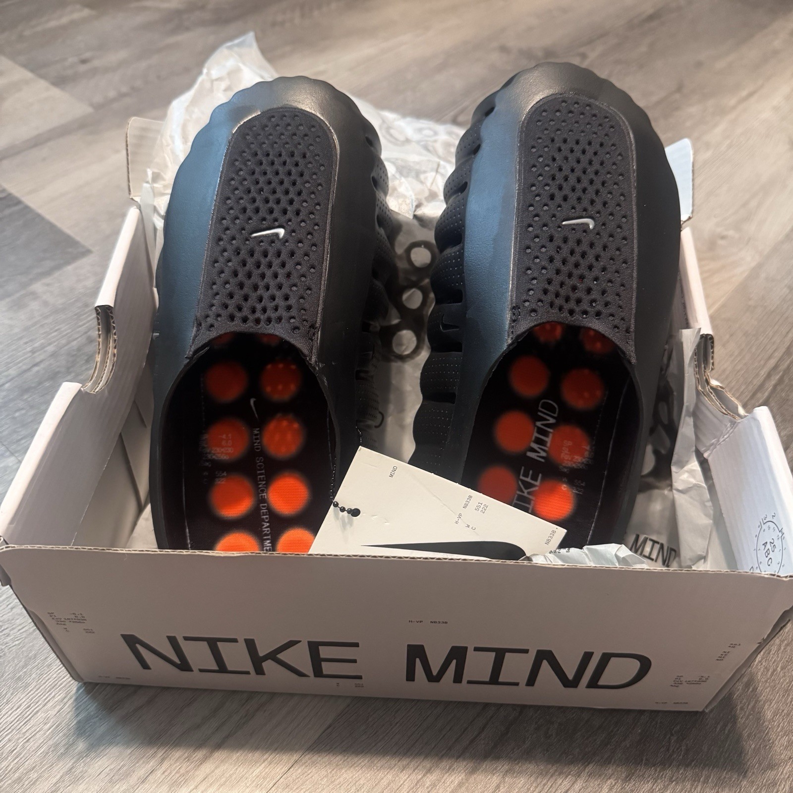 Nike Mind 001 Slide Black Chrome Size 7 Men’s New In Box