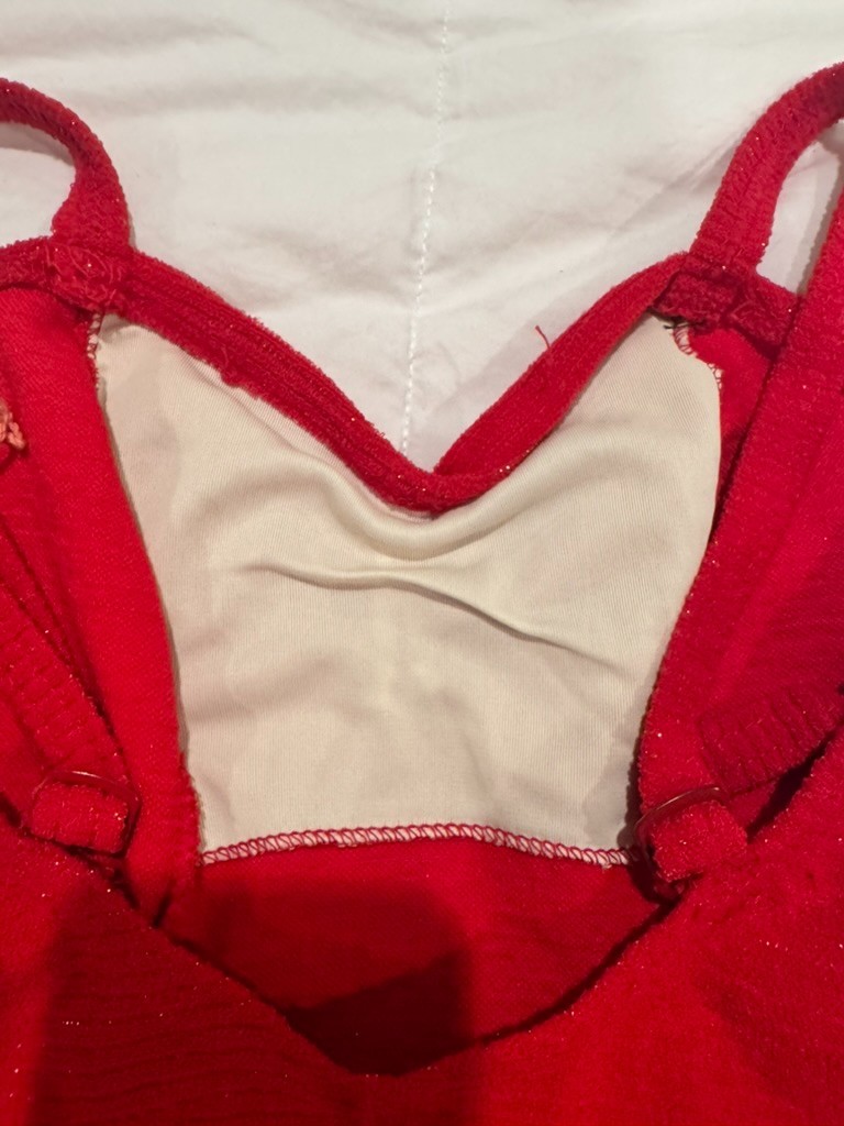 Rockabilly/Pinup Jantzen Red Sparkly Vintage Swimsuit with Adjustable Straps