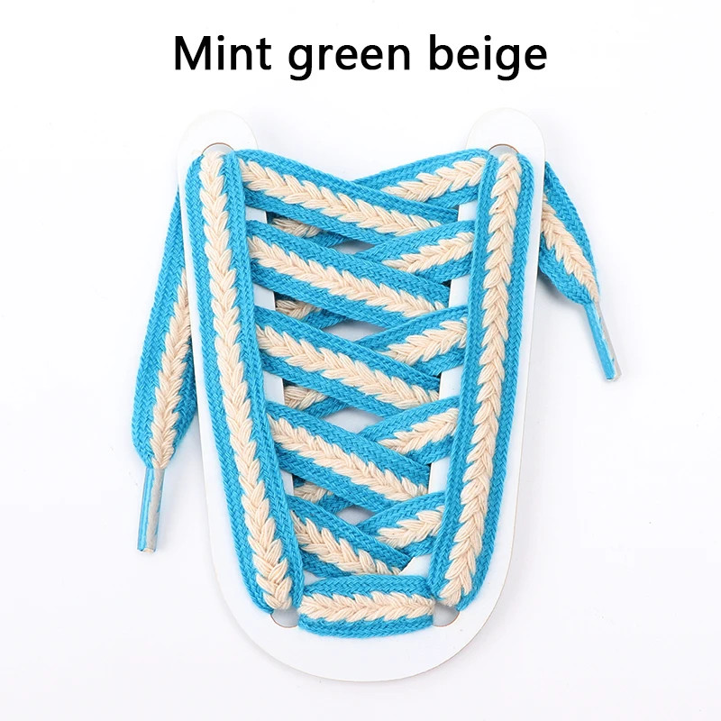 Flat Wheat Ear Shoelaces for Sneakers Twist Braids Marshmallow Colorful Shoelace