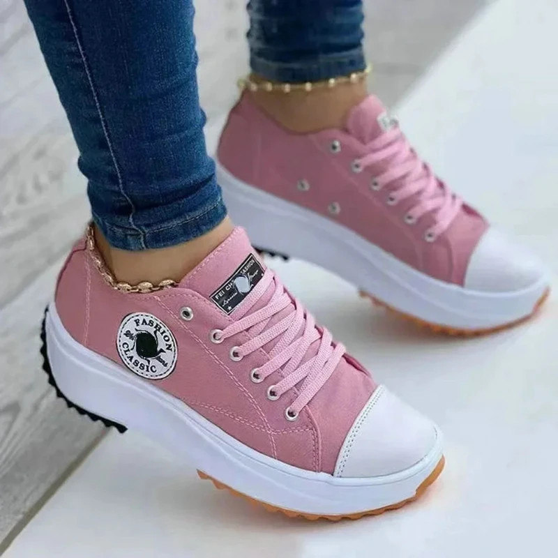 Shoes for Women Classic White Canvas Sneakers Fashion Platform Women Casual