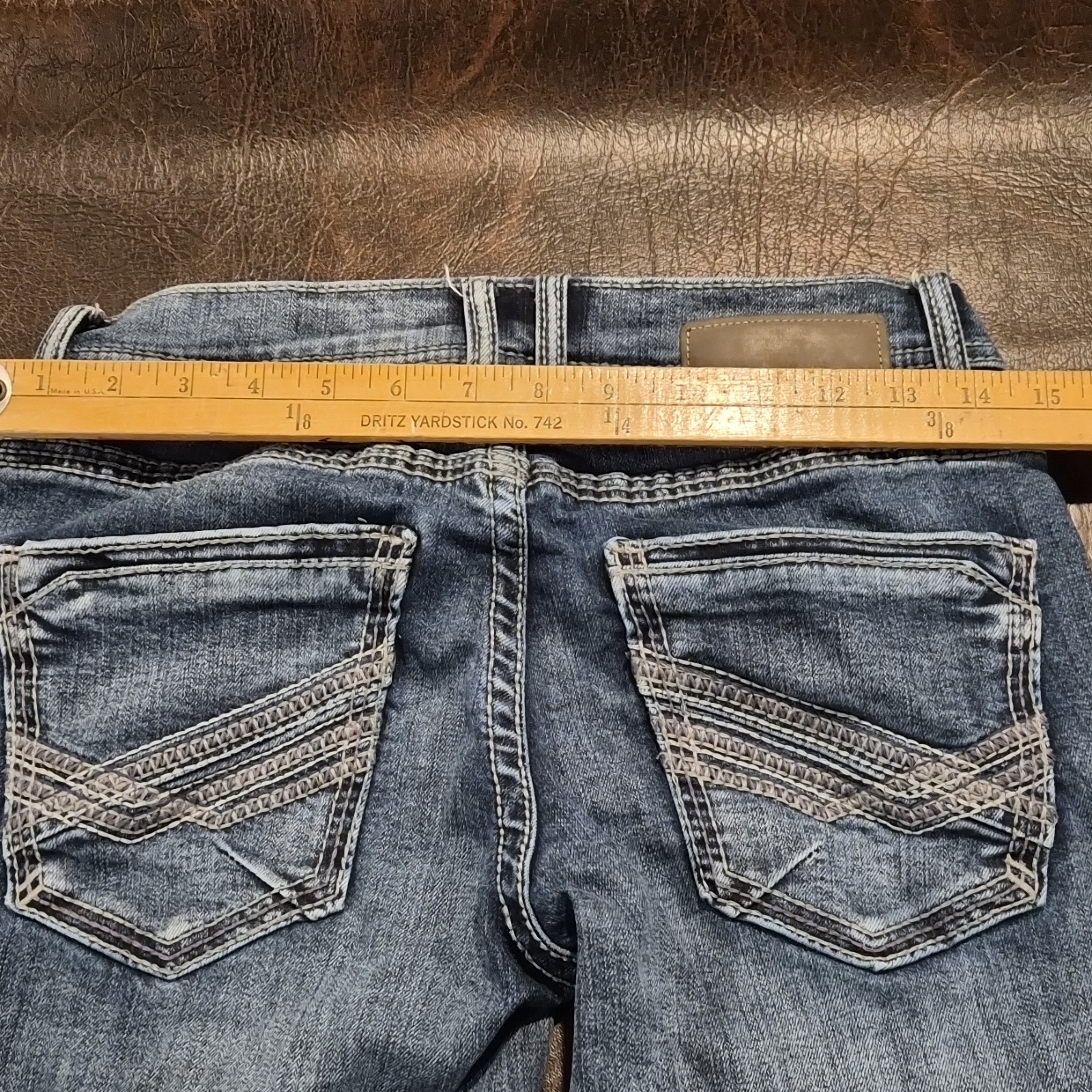 BKE Regular Bootcut Denim Jeans Blue Medium Wash Solid Men BKE Aiden 28X30 B326