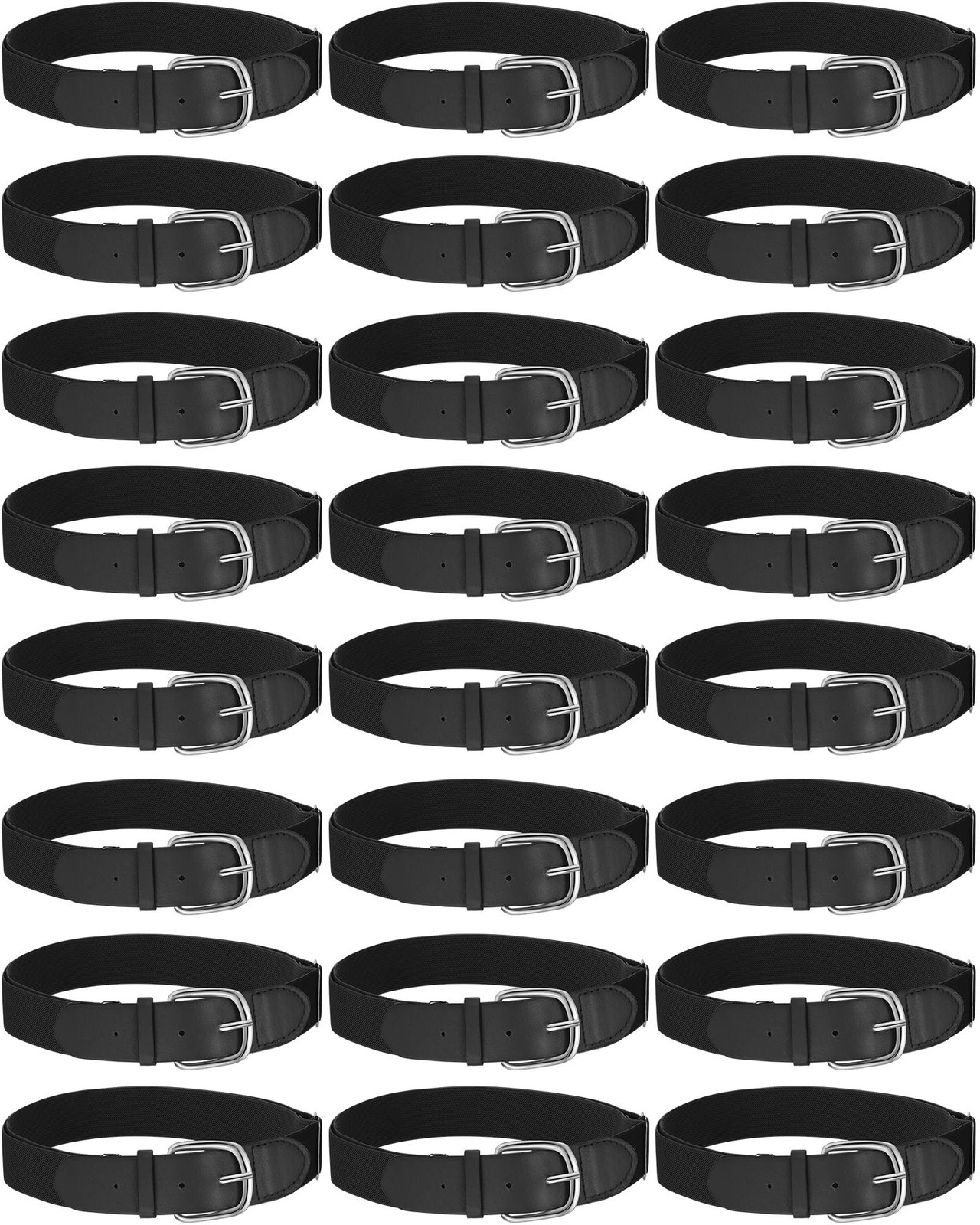 24 Pcs Baseball/softball Belts Bulk, Stretch Youth & Adult Sizes Adjustable, …