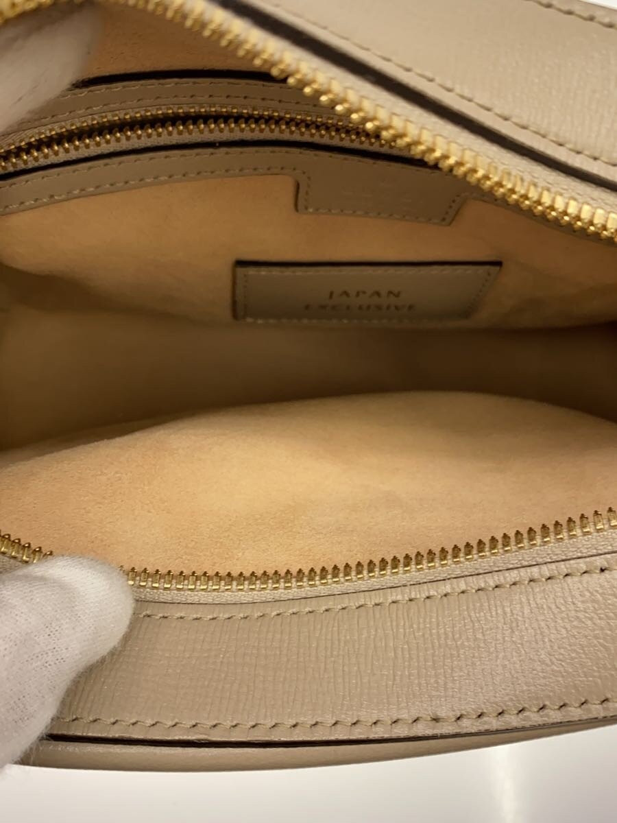 Gucci Horsebit 1955 Leather Shoulder Bag Beige Handbag W 8.86in Authentic 645454