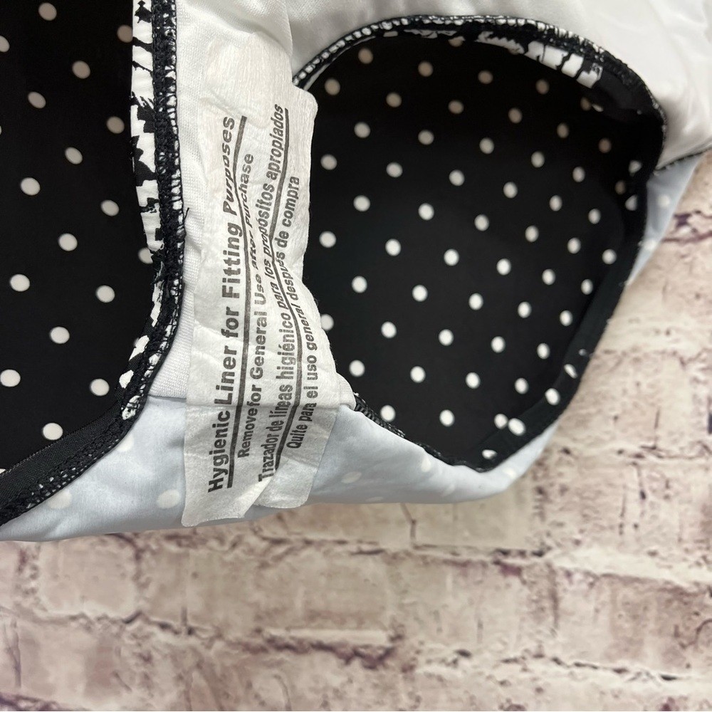 Catalina Swim Bikini Bottom Black White Floral Dot High Rise Size 1X 16W