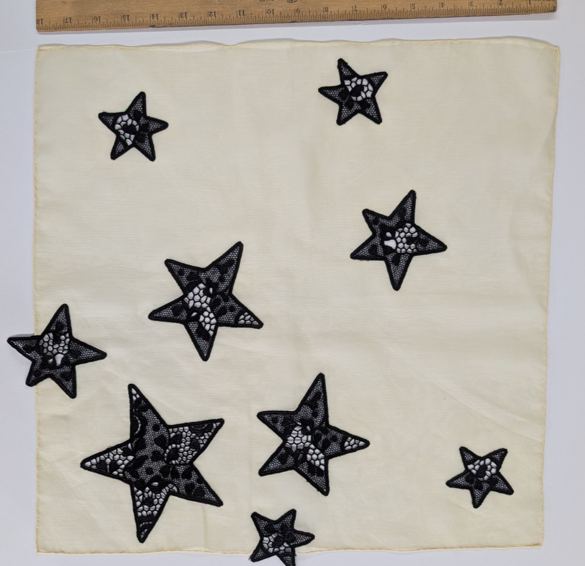 Madeleine Vionnet “Black Stars on Creme” Handkerchief/Scarf