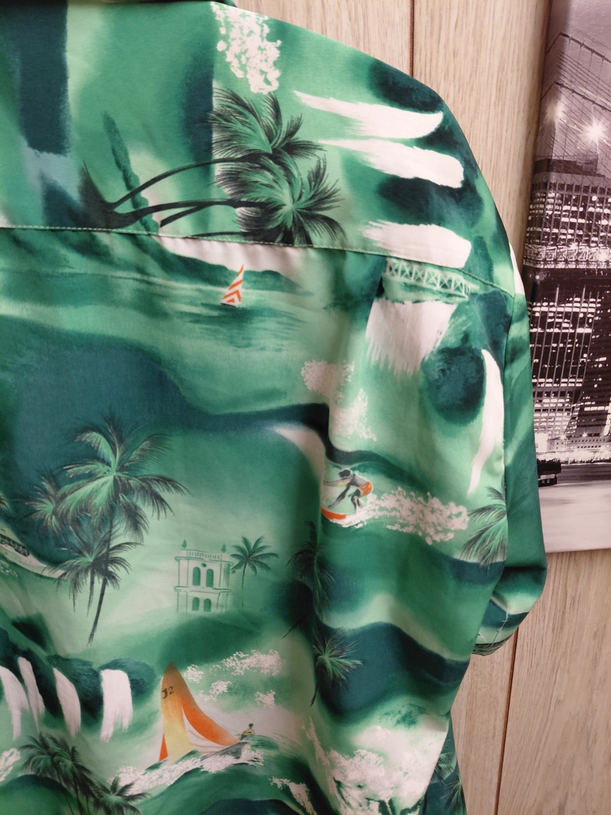 Vtg 70’s Kennington Loop Collar Beach Hawaiian Aloha Polyster Men’s Shirt L