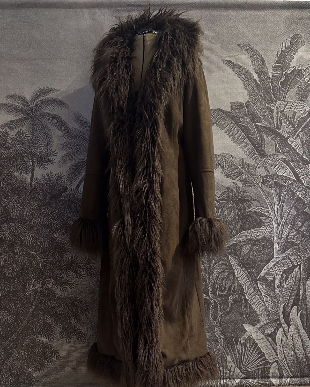 Amazing Brown Afghan Coat Long Penny Lane Urban Outfitters Fur Hippy Y2K Large