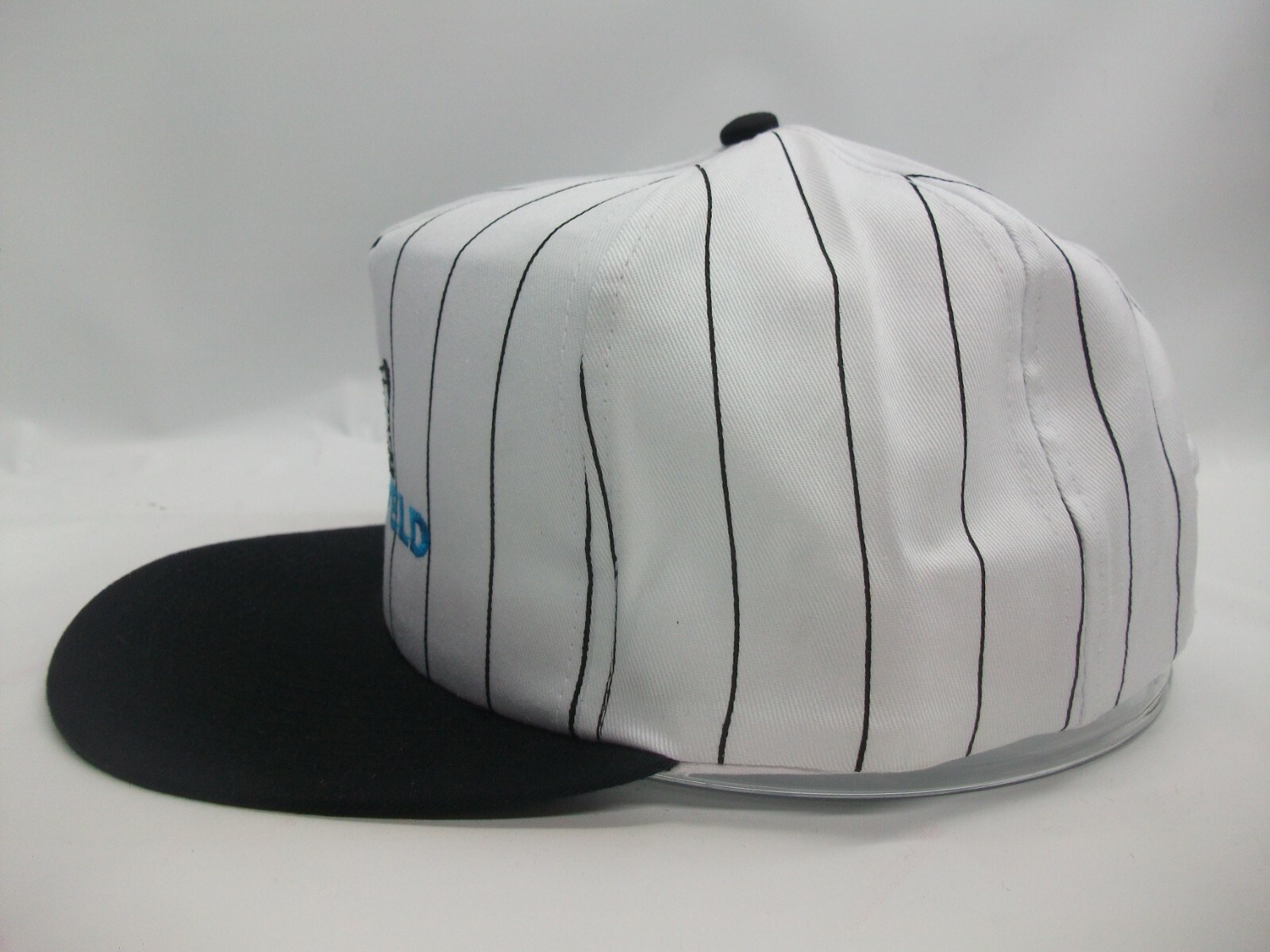 Midfield Oilfield Hat Vintage Black White Pinstripe Snapback Baseball Cap