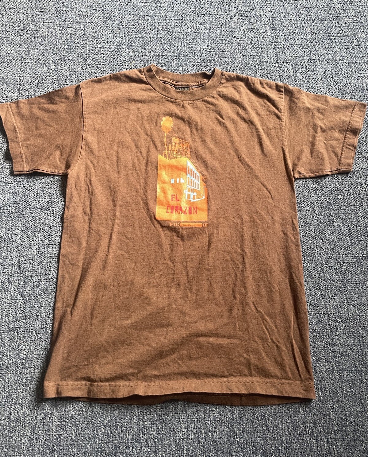 Vintage FTC For The City El Corazon Shirt Skating Streetwear Tee Sz Medium Brown