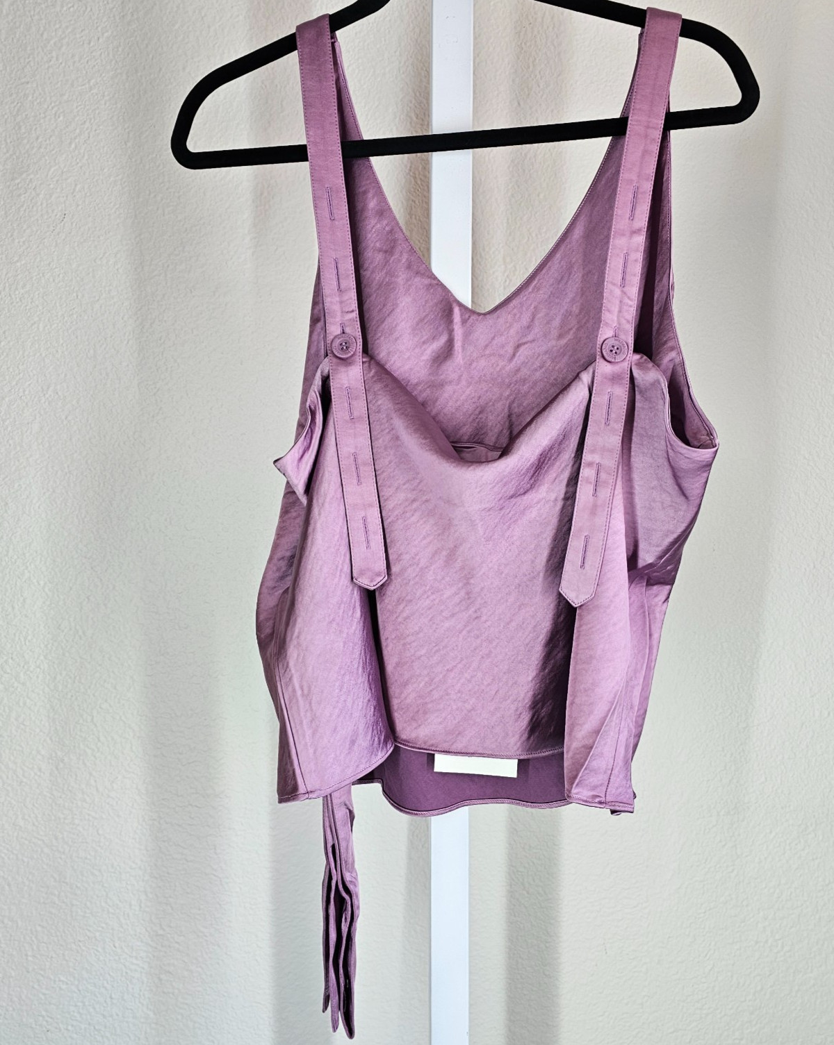 Wildfang The Empower Satin Cami Tank Medium W Tie Mauve Purple NEW
