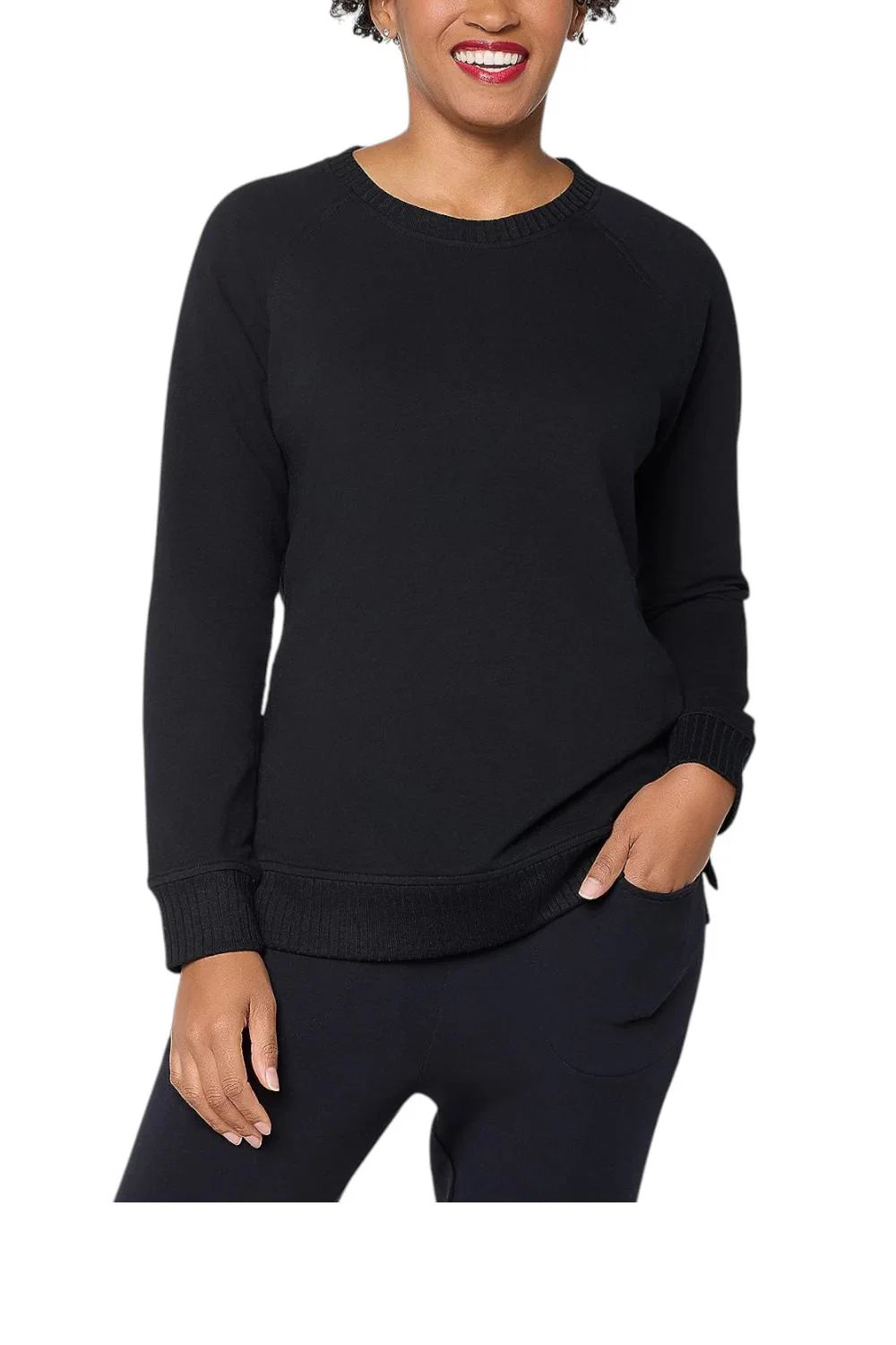 Belle by Kim Gravel French Terry Top Black