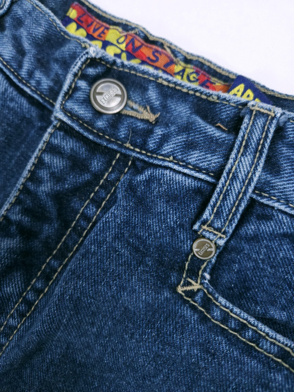 No Excuses Live On Stage Y2K Jeans Women’s 31×21 Flare Leg Ribbon Striped
