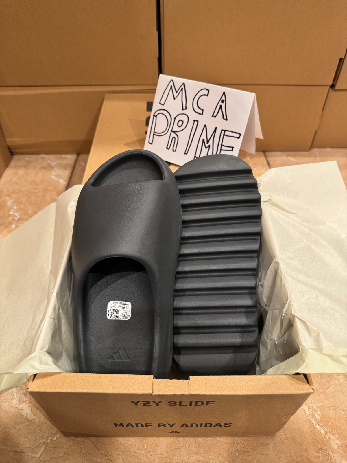 Adidas Yeezy Slide Slate Grey Size 8 ID2350 (BRAND NEW WITH RECEIPT)