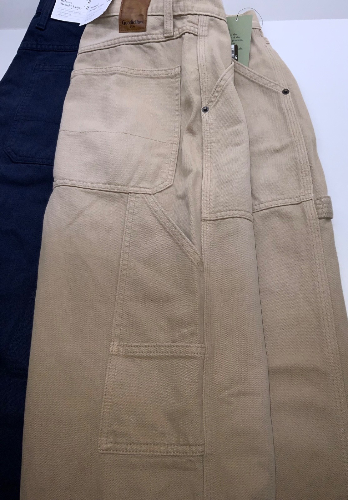 Men’s Vintage Relaxed Straight Fit Utility/Carpenter Pants Midweight Denim