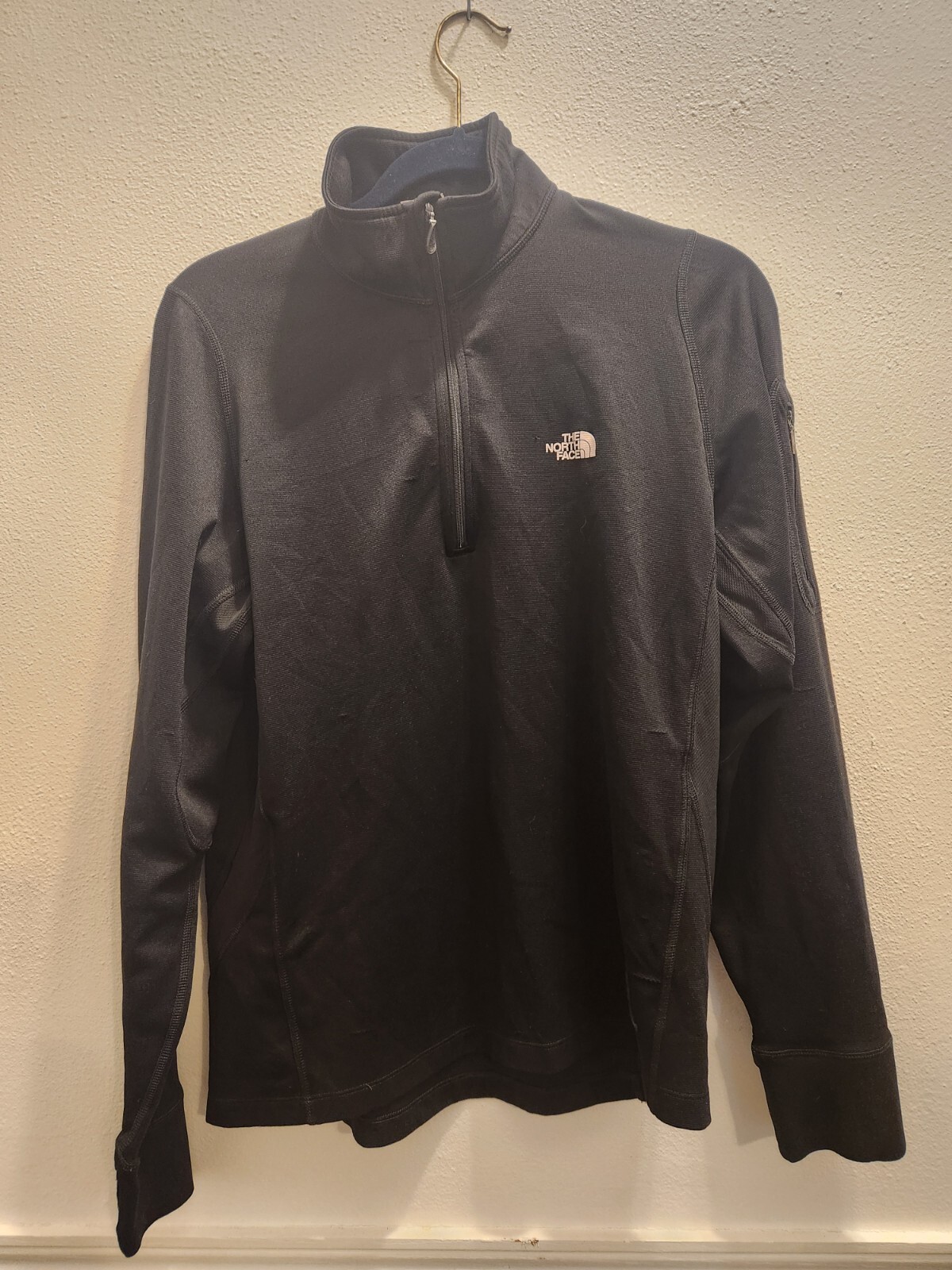 The North Face Mens sz M Black 1/4 Zip Performance Long Sleeve Pullover Shirt#11