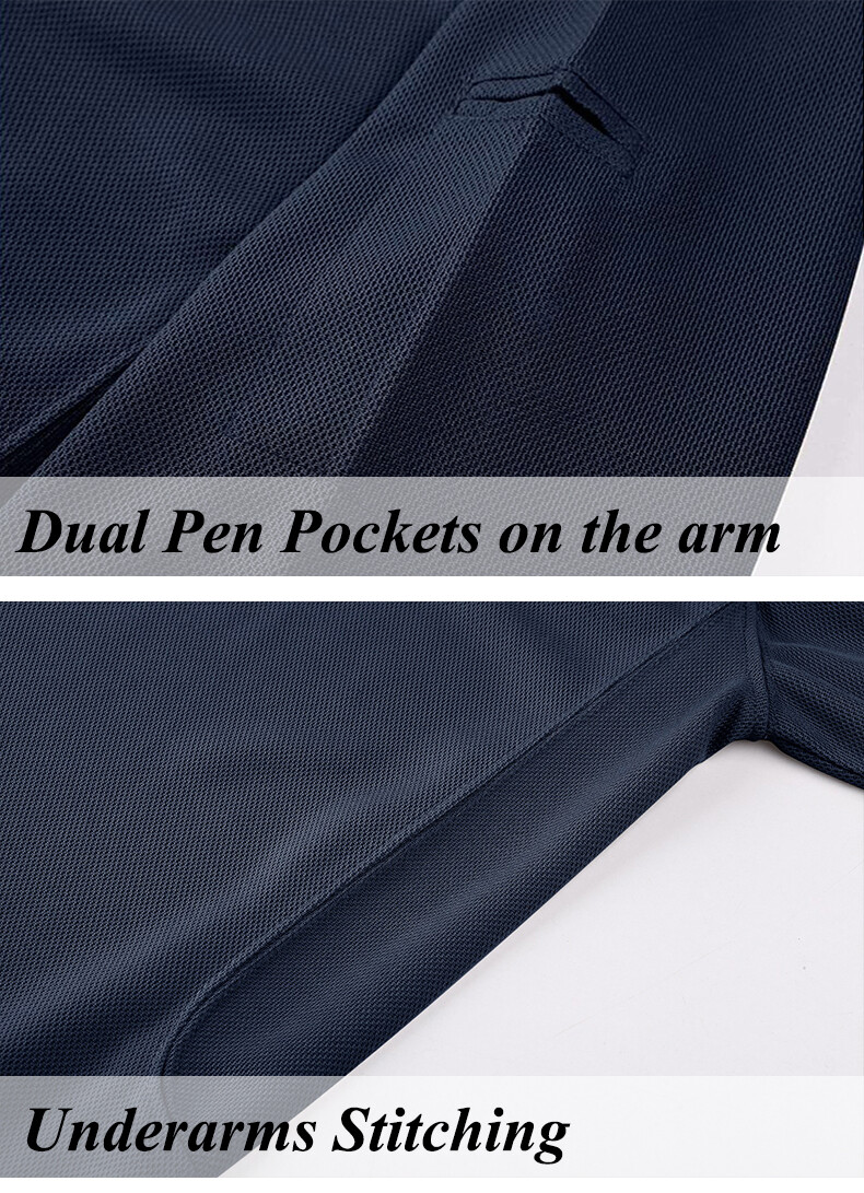 Men’s Long & Short Sleeve Polo Shirt Quick Dry Team Combat Casual Work Golf Tops