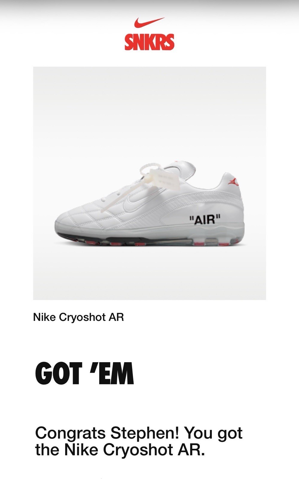 Virgil Abloh Archive Nike Cryoshot Zoom Size 10.5 Men