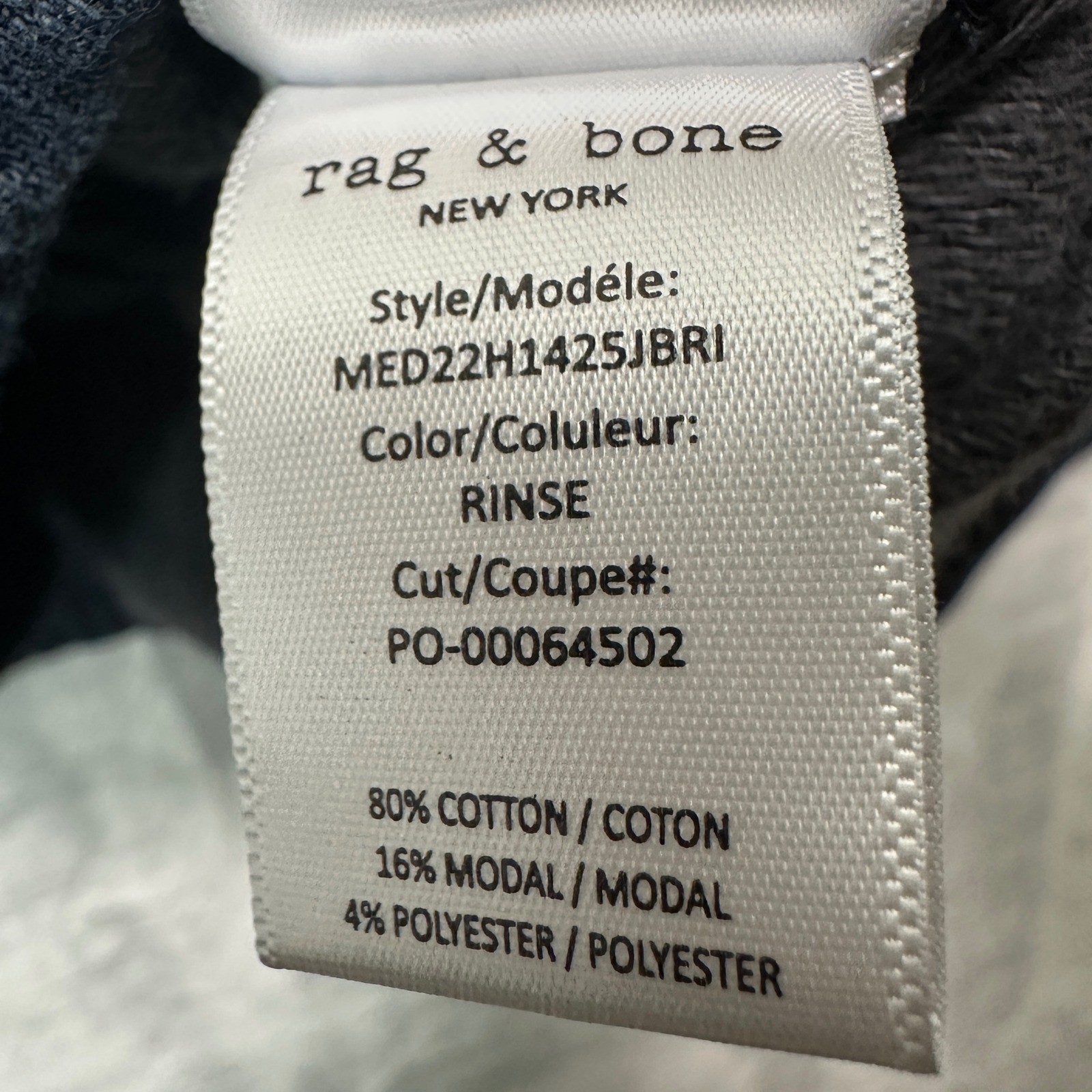 Rag & Bone Mens Half-zip Denim Anorak Hoodie Rinse L Athleisure Minimalist Stret