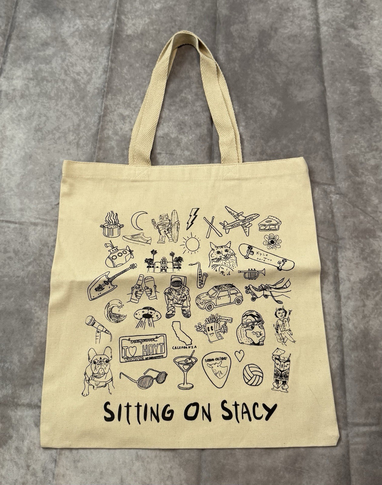 New Cream Sitting On Stacy History Tote Bag Reusable Market Bag 15×16