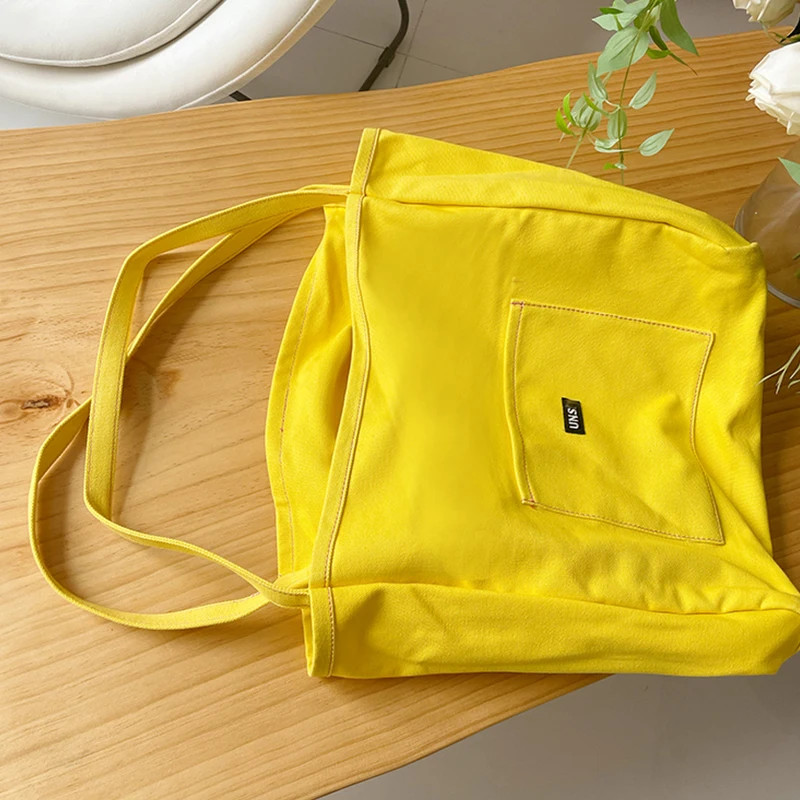 Canvas Bag High Quality Reusable Shopping Shoulder Bag Women Simple Casual Daily