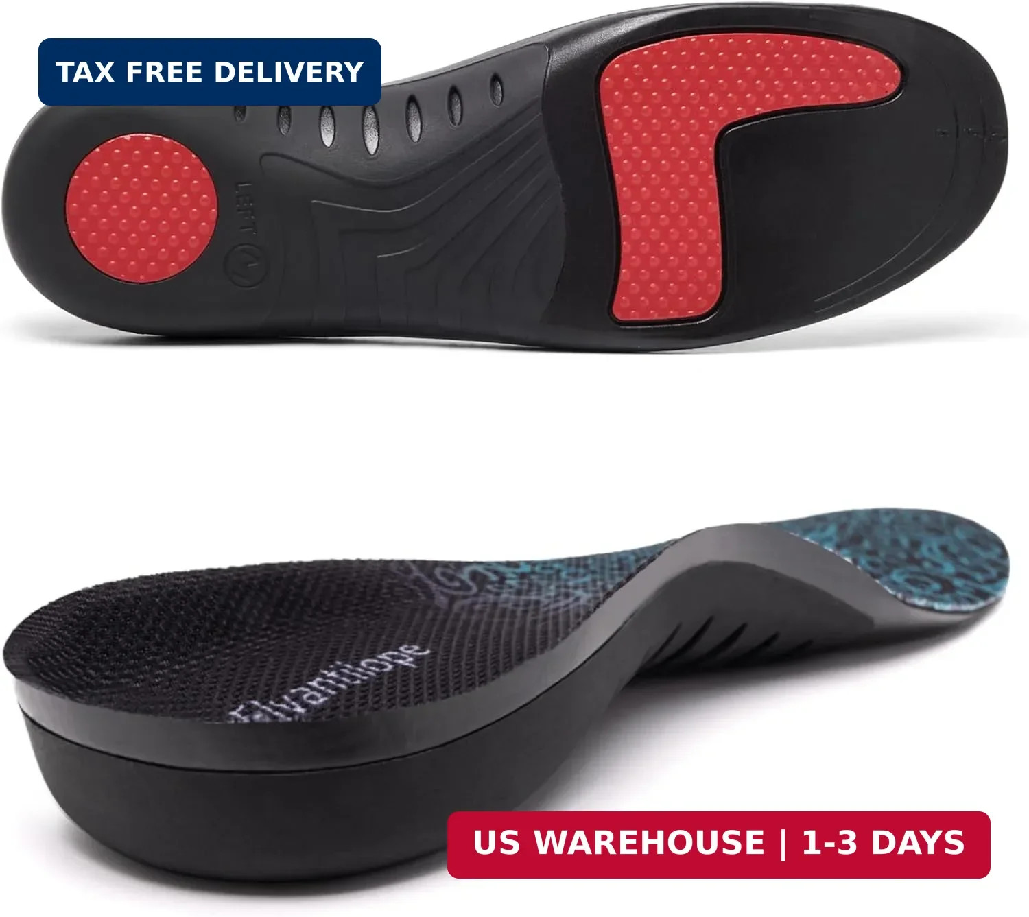 Plantar Fasciitis Insoles Heavy Duty High Arch Support Flat Feet Shoe Insert