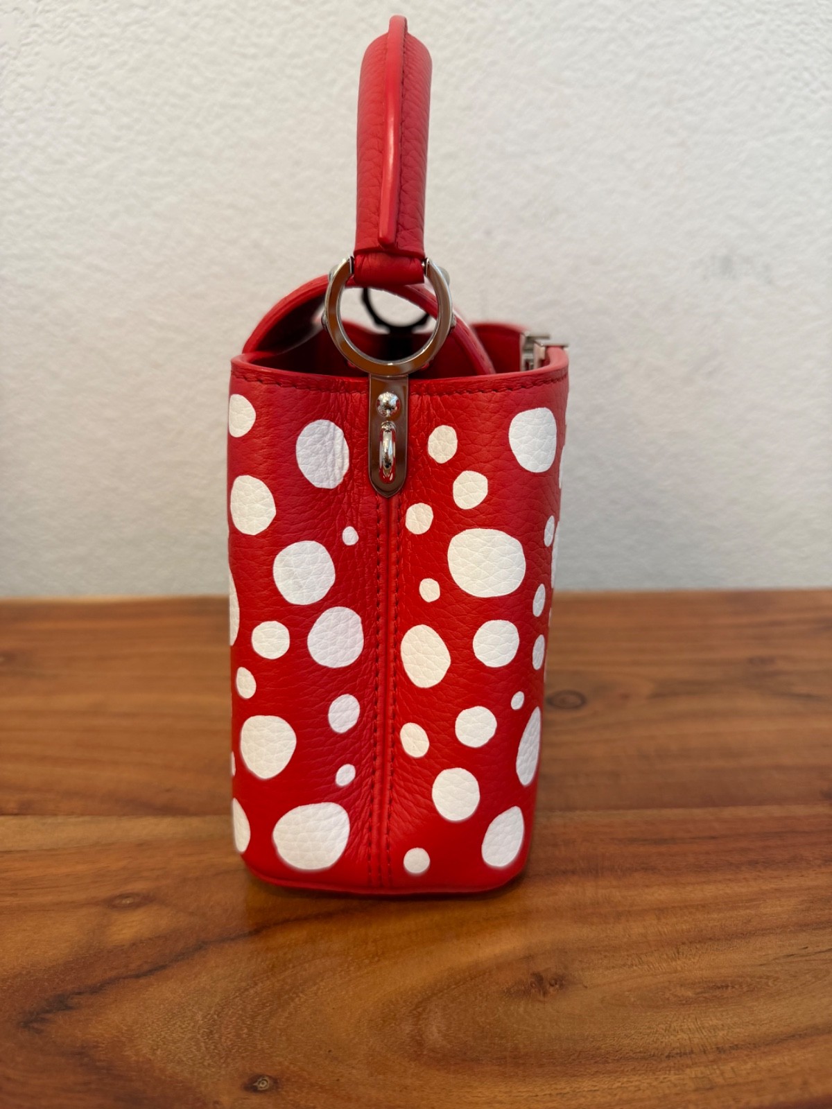 Pre-Loved Louis Vuitton LV X Yayoi Kusama Taurillion Capucines Mini Red White