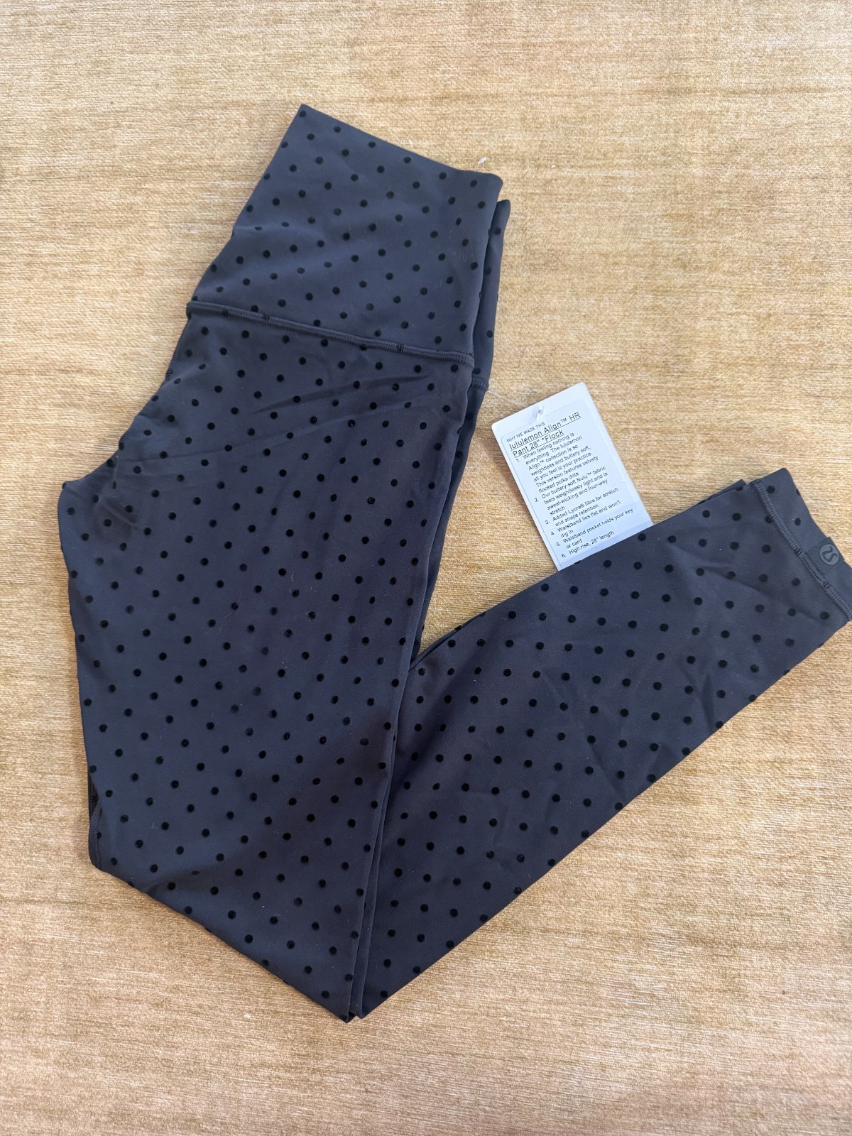 NWT Lululemon Flocked Polka Dot 2 4 6 8 10 12 14 HR 28″ Align Leggings Pants
