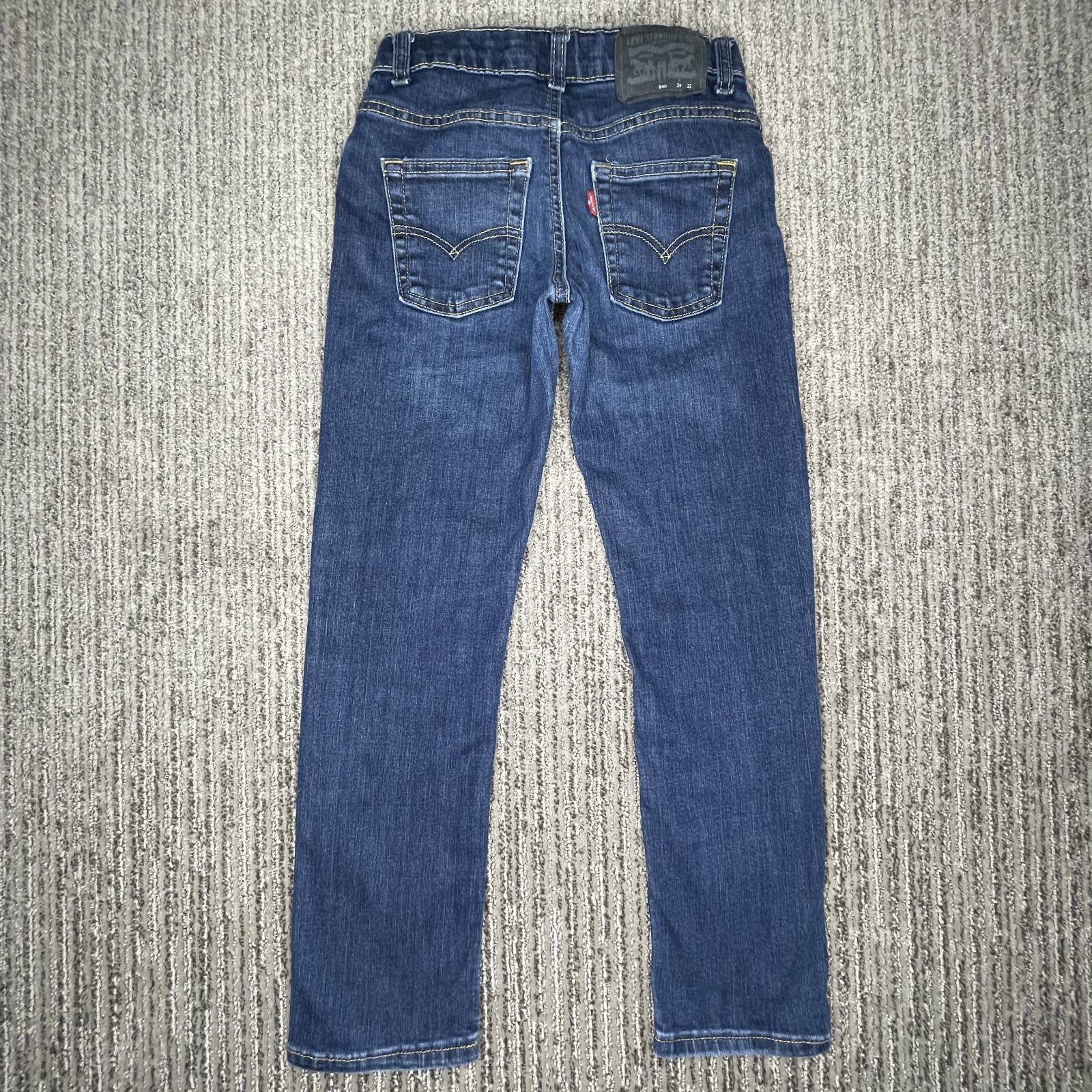 Levis Size 8 Reg w24xL22 Boys Jeans 511 Performance Slim Mid Rise Blue Denim