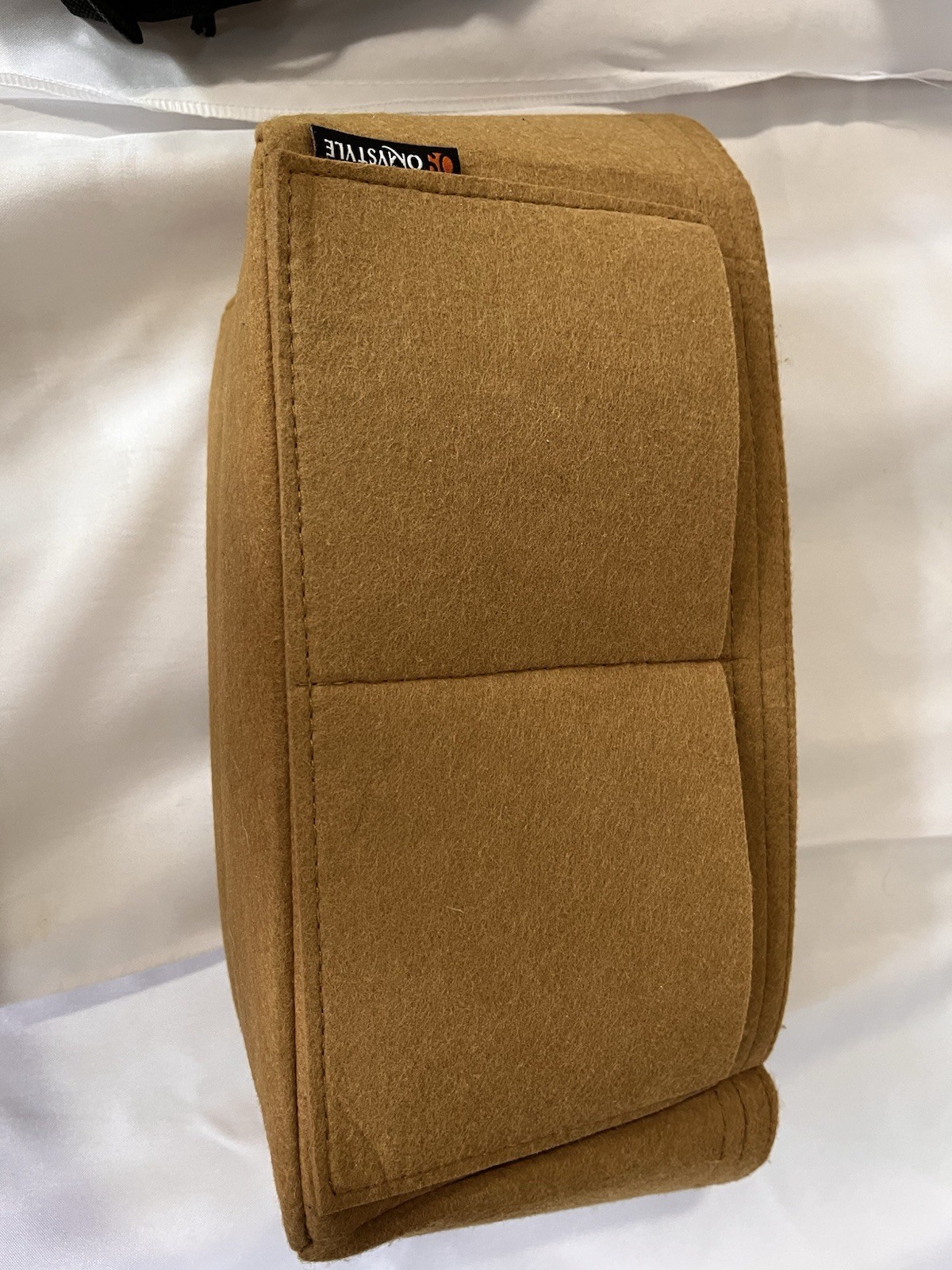 11x6x6 OMYSTYLE Felt Purse Organizer Insert in brown. Removable section