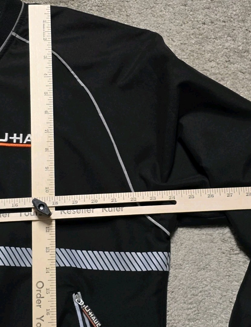 U-Haul Reflective Windbreaker Jacket Mens M Black Long Sleeve Pullover