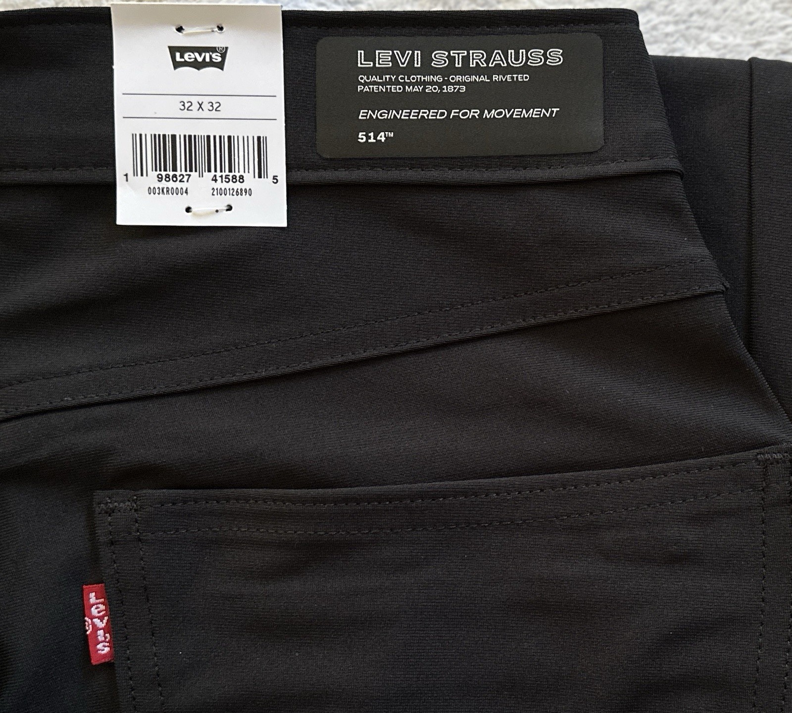 Levi’s Men’s 514 Straight Tech Pants, Black