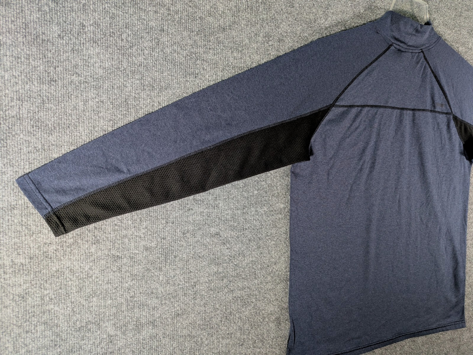 Spyder Active Mock Neck Shirt Mens Large Blue Black Long Sleeve Athletic