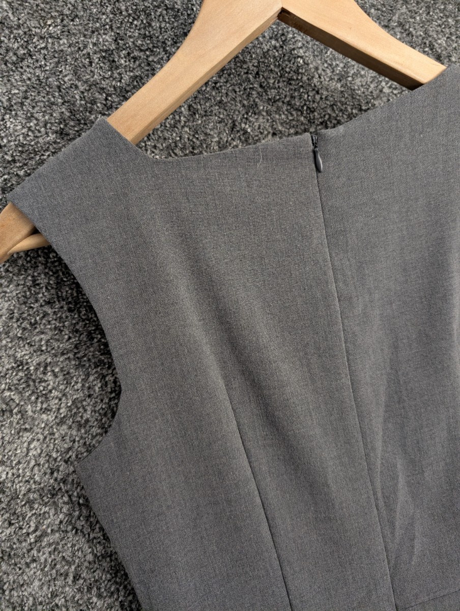 Et Vous Matalan Womens Grey Shift Dress Wiggle Bodycon Rosette Corsage Smart 10
