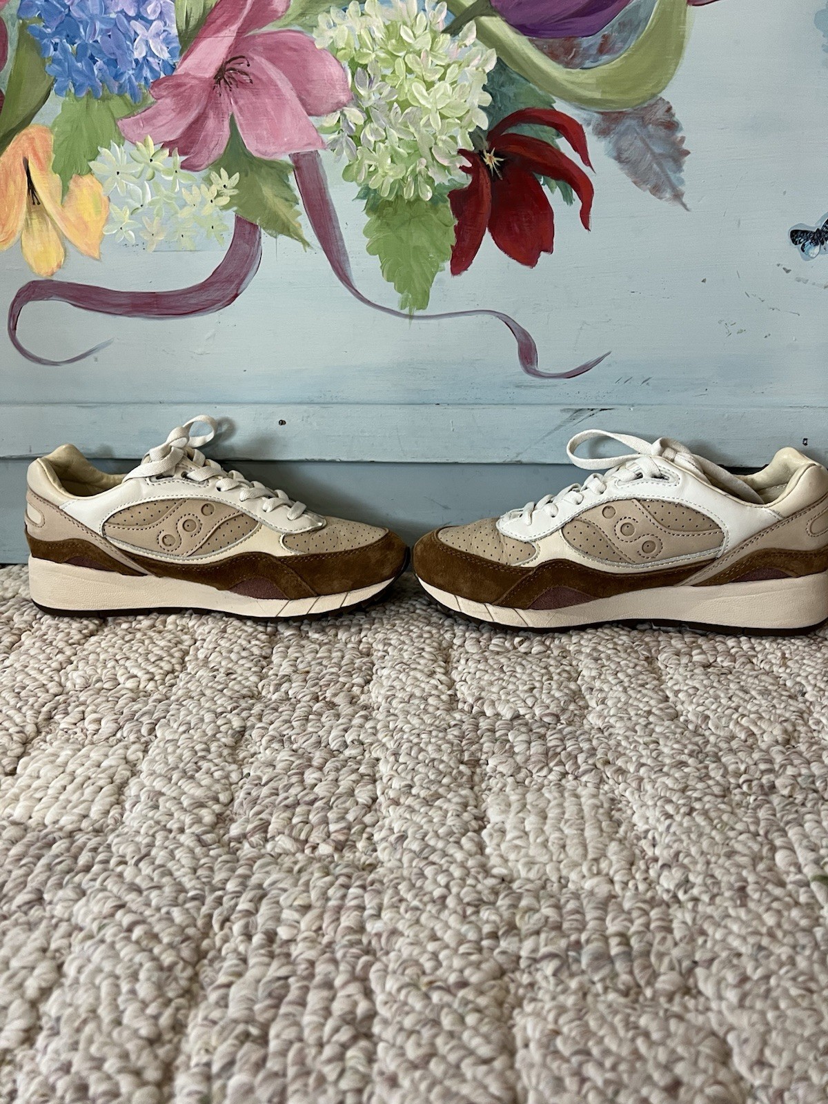 Saucony Shadow 6000 Beige Rust Sneakers Mens Shoes Size 8 Brown Tan S70775-1
