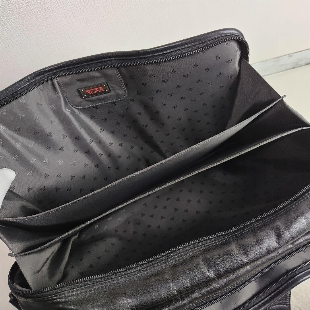 TUMI Alpha 96141D4 Black Leather Briefcase 2 Way Computer Bag Expandable A4 PC