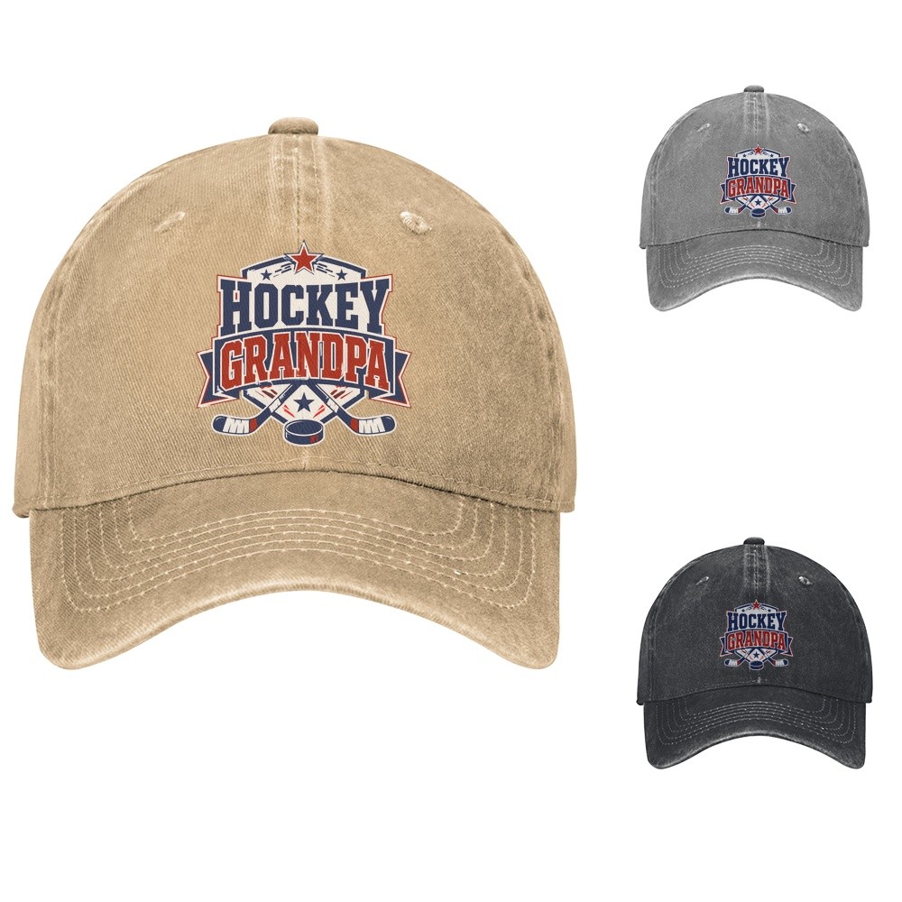 Vintage Hockey Grandpa Baseball Cap Adjustable Sports Dad Hat